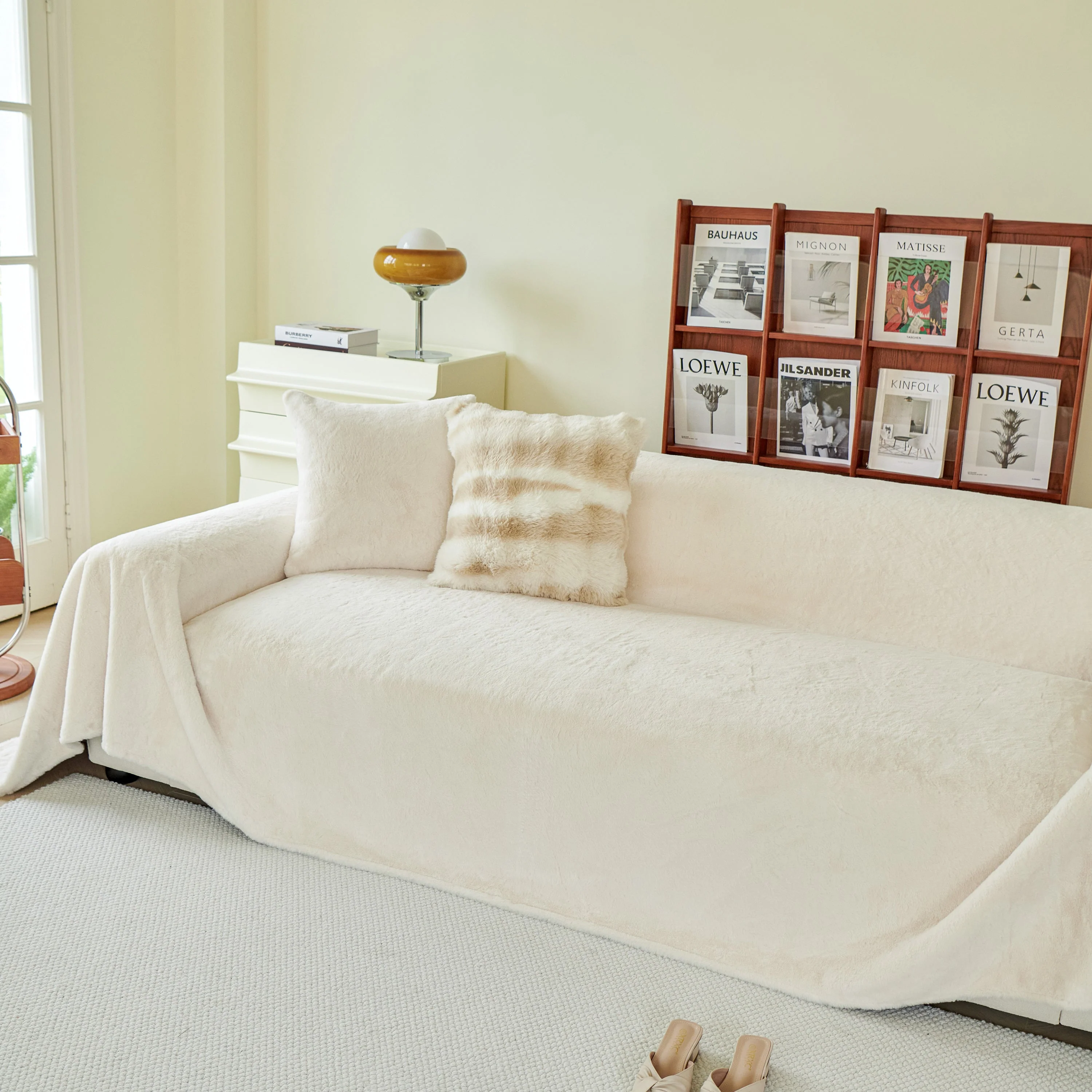 Faux Fur Smooth Plush Comfy Couch Covers, Soft Thicked Durable Blankets and Throws for Sofas - Image 52