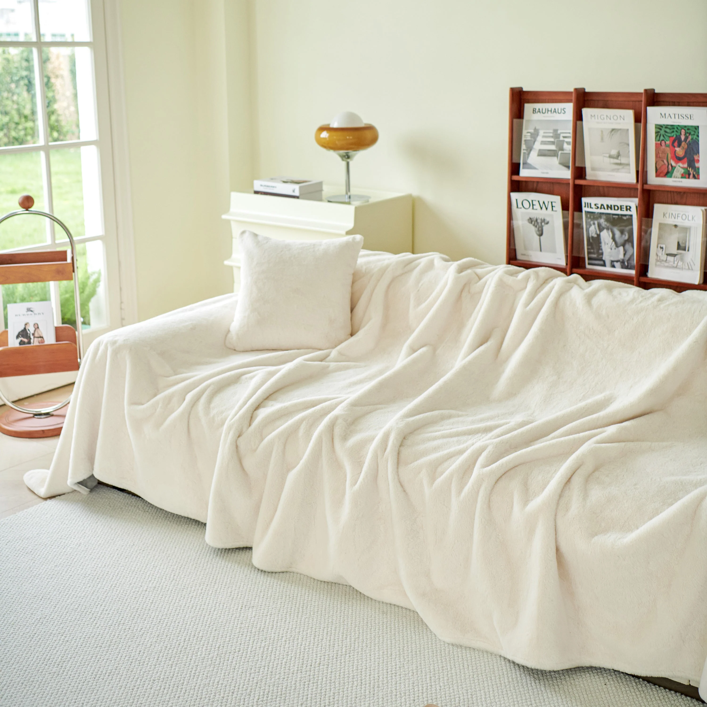 Faux Fur Smooth Plush Comfy Couch Covers, Soft Thicked Durable Blankets and Throws for Sofas - Image 54