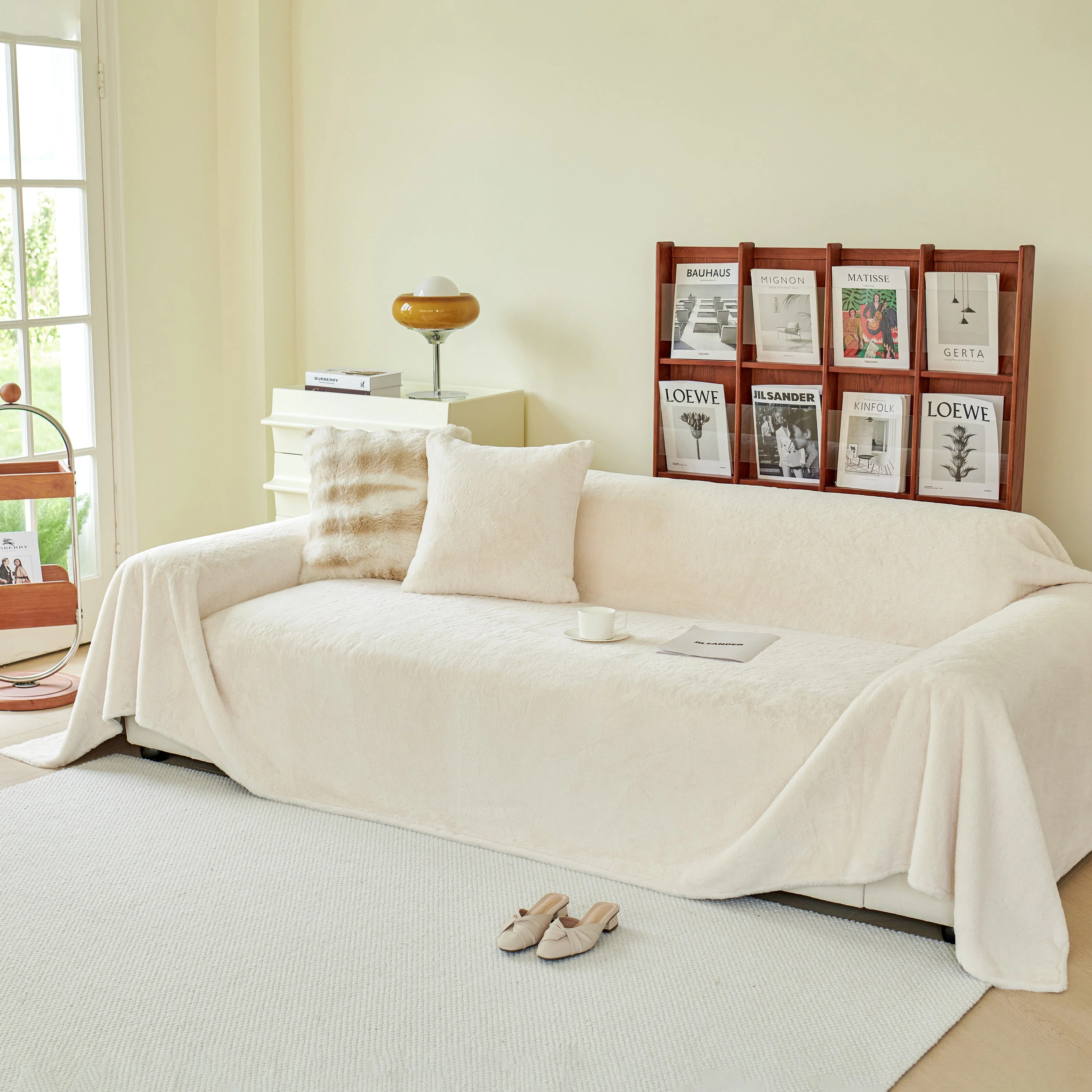 Faux Fur Smooth Plush Comfy Couch Covers, Soft Thicked Durable Blankets and Throws for Sofas - Image 61