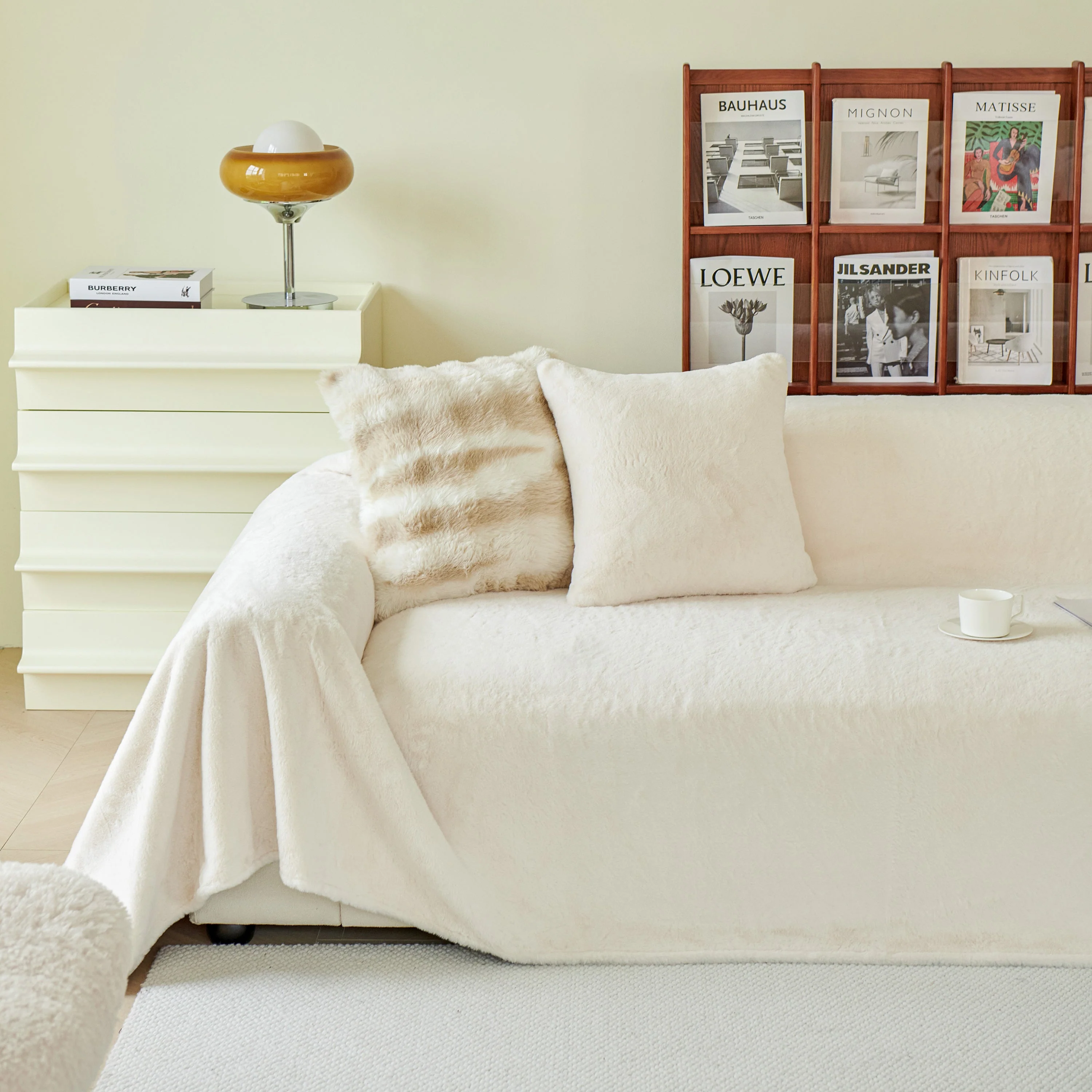 Faux Fur Smooth Plush Comfy Couch Covers, Soft Thicked Durable Blankets and Throws for Sofas - Image 64