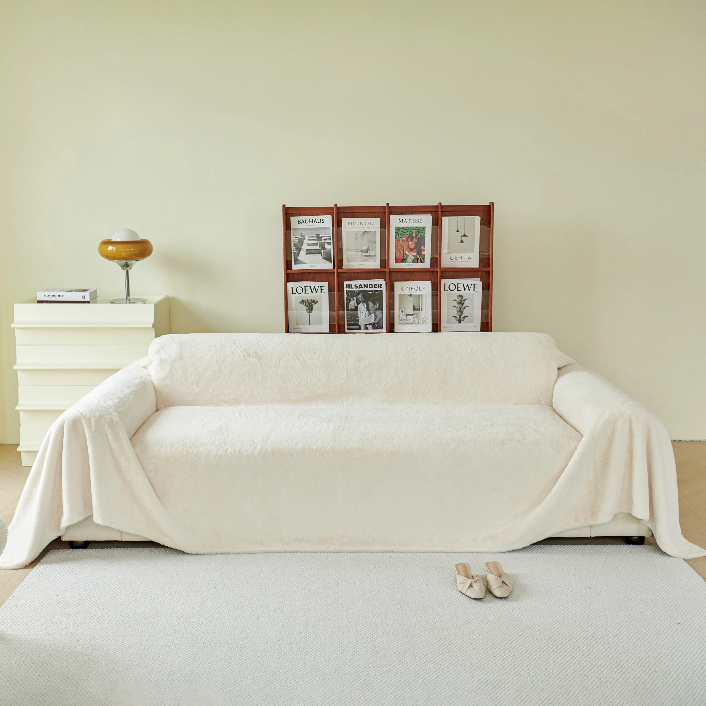 Faux Fur Smooth Plush Comfy Couch Covers, Soft Thicked Durable Blankets and Throws for Sofas - Image 67