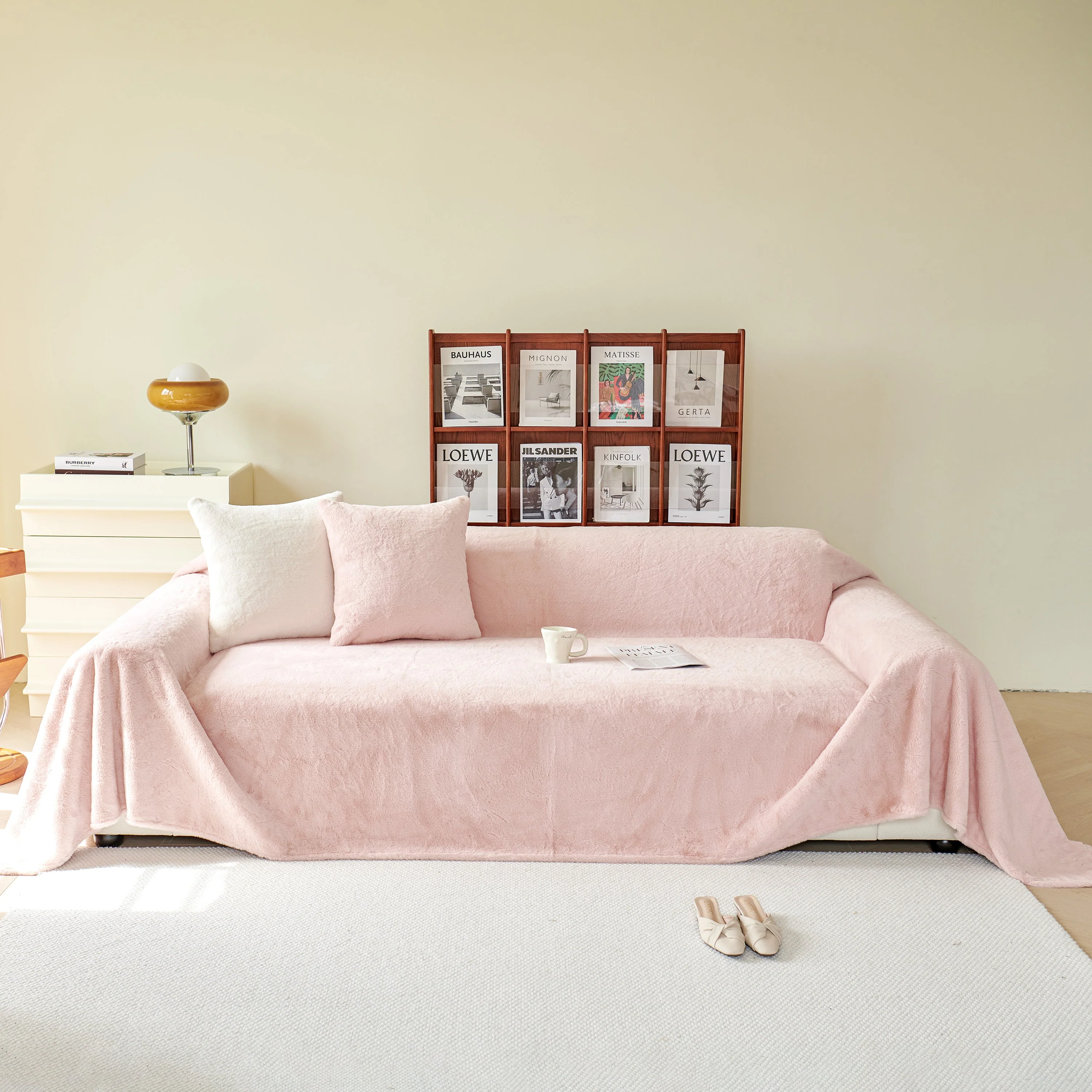 Faux Fur Smooth Plush Comfy Couch Covers, Soft Thicked Durable Blankets and Throws for Sofas - Image 69