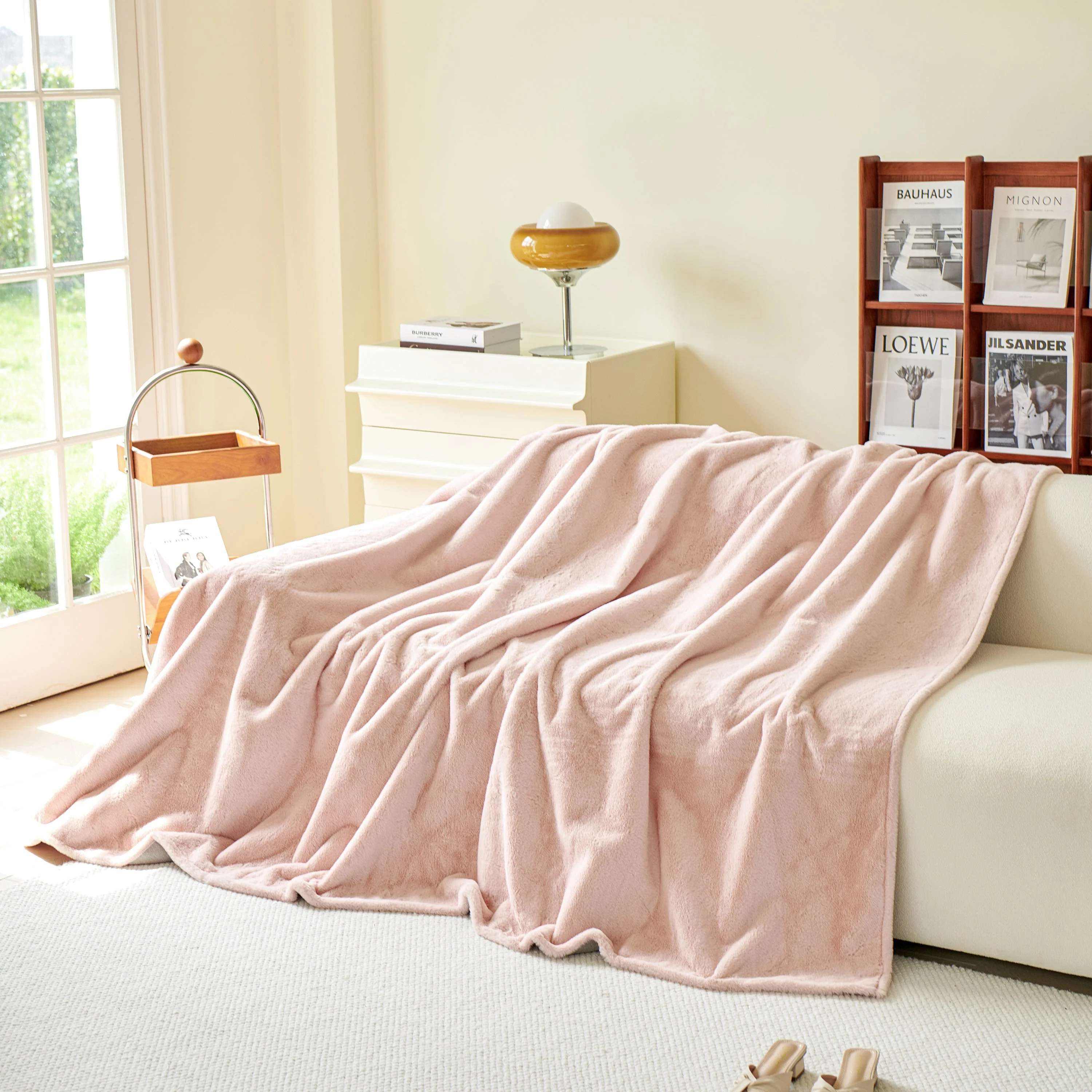 Faux Fur Smooth Plush Comfy Couch Covers, Soft Thicked Durable Blankets and Throws for Sofas - Image 74