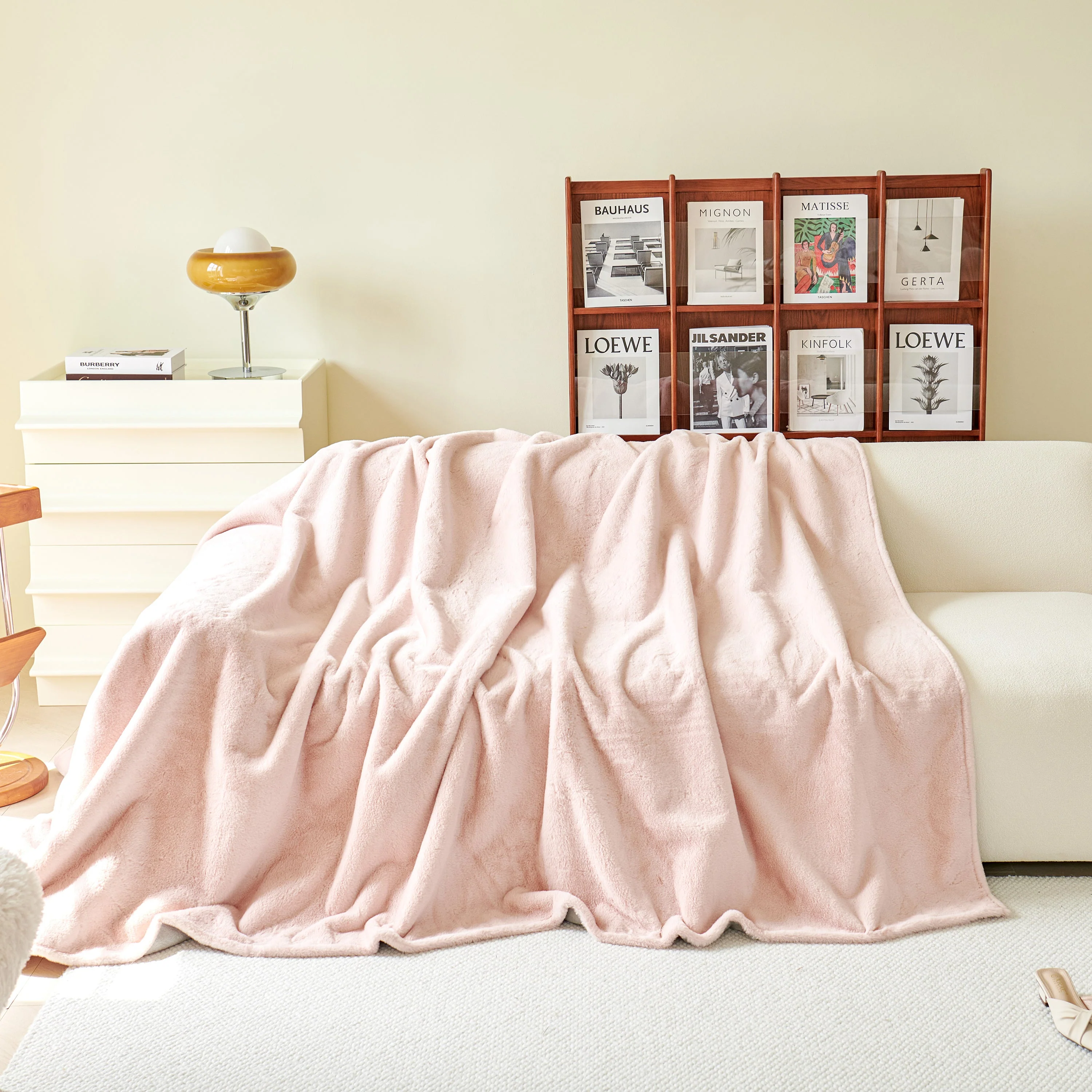 Faux Fur Smooth Plush Comfy Couch Covers, Soft Thicked Durable Blankets and Throws for Sofas - Image 75