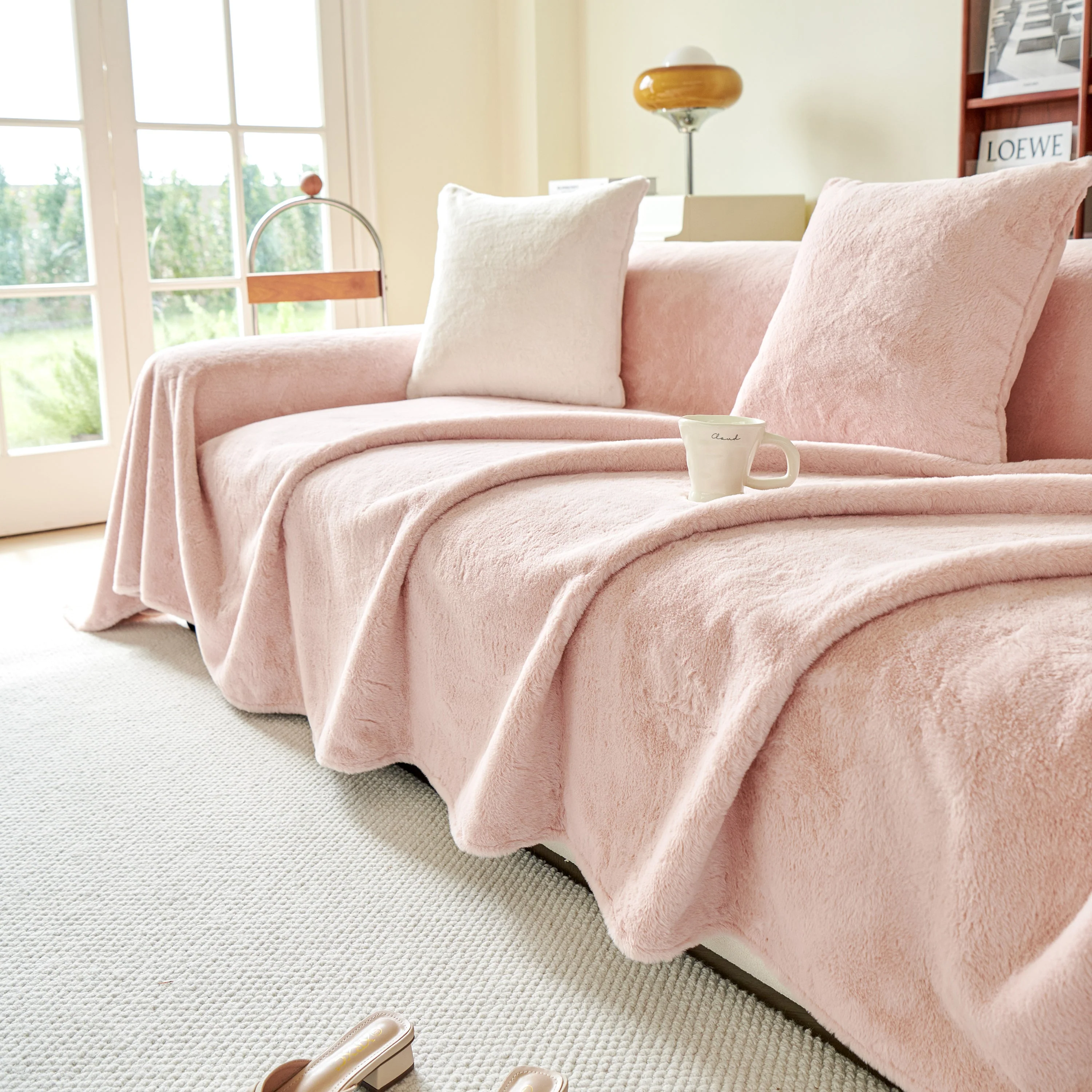 Faux Fur Smooth Plush Comfy Couch Covers, Soft Thicked Durable Blankets and Throws for Sofas - Image 76