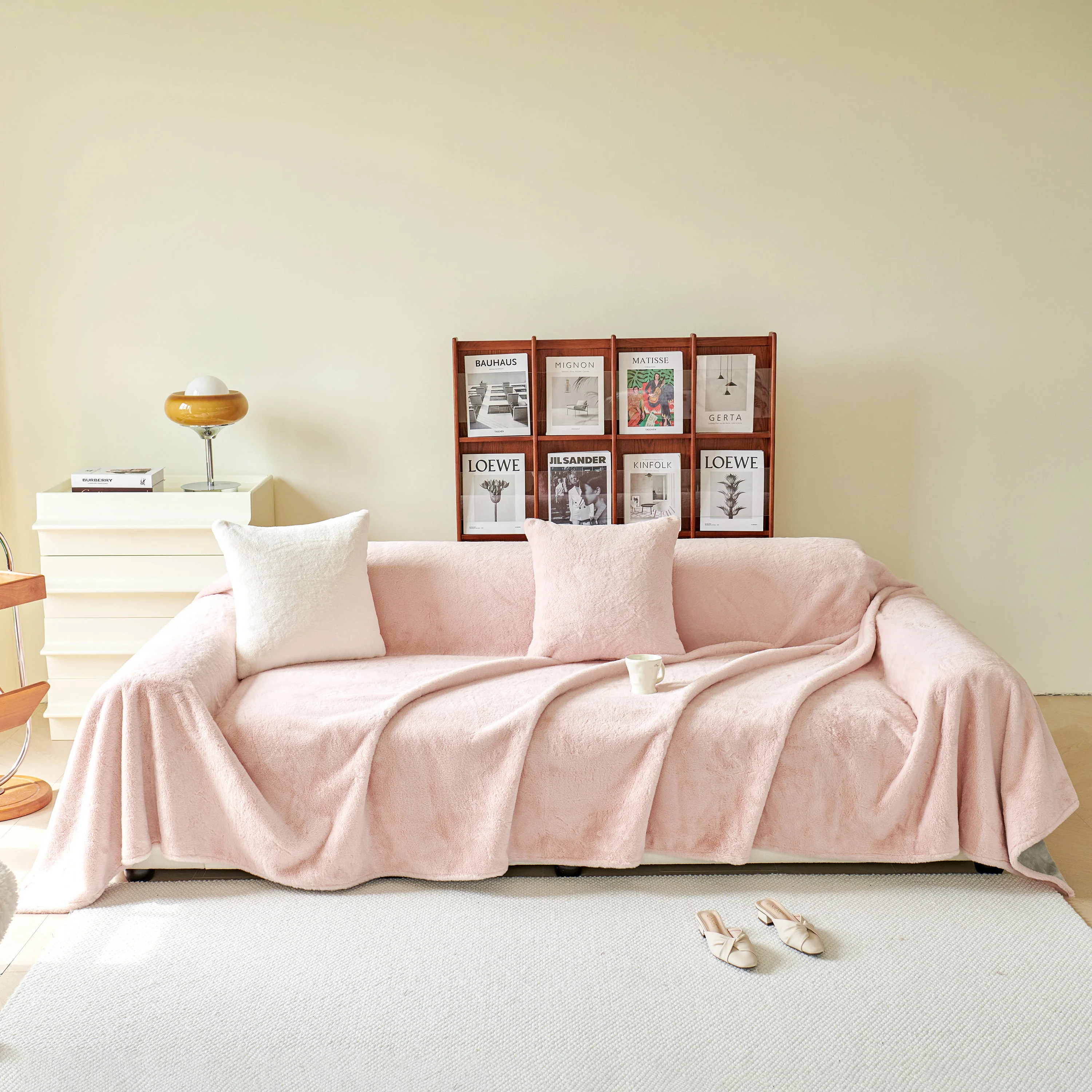 Faux Fur Smooth Plush Comfy Couch Covers, Soft Thicked Durable Blankets and Throws for Sofas - Image 77
