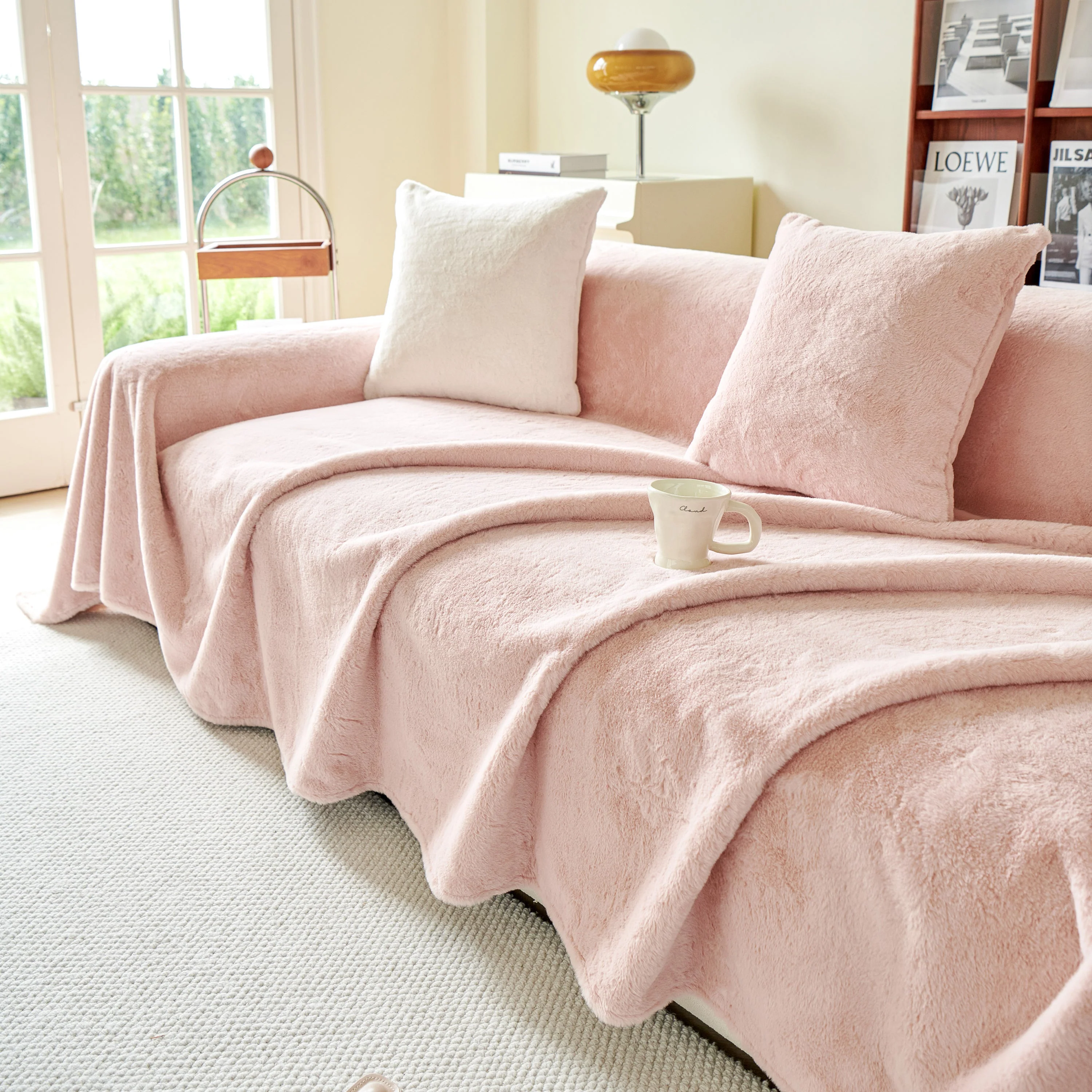 Faux Fur Smooth Plush Comfy Couch Covers, Soft Thicked Durable Blankets and Throws for Sofas - Image 79