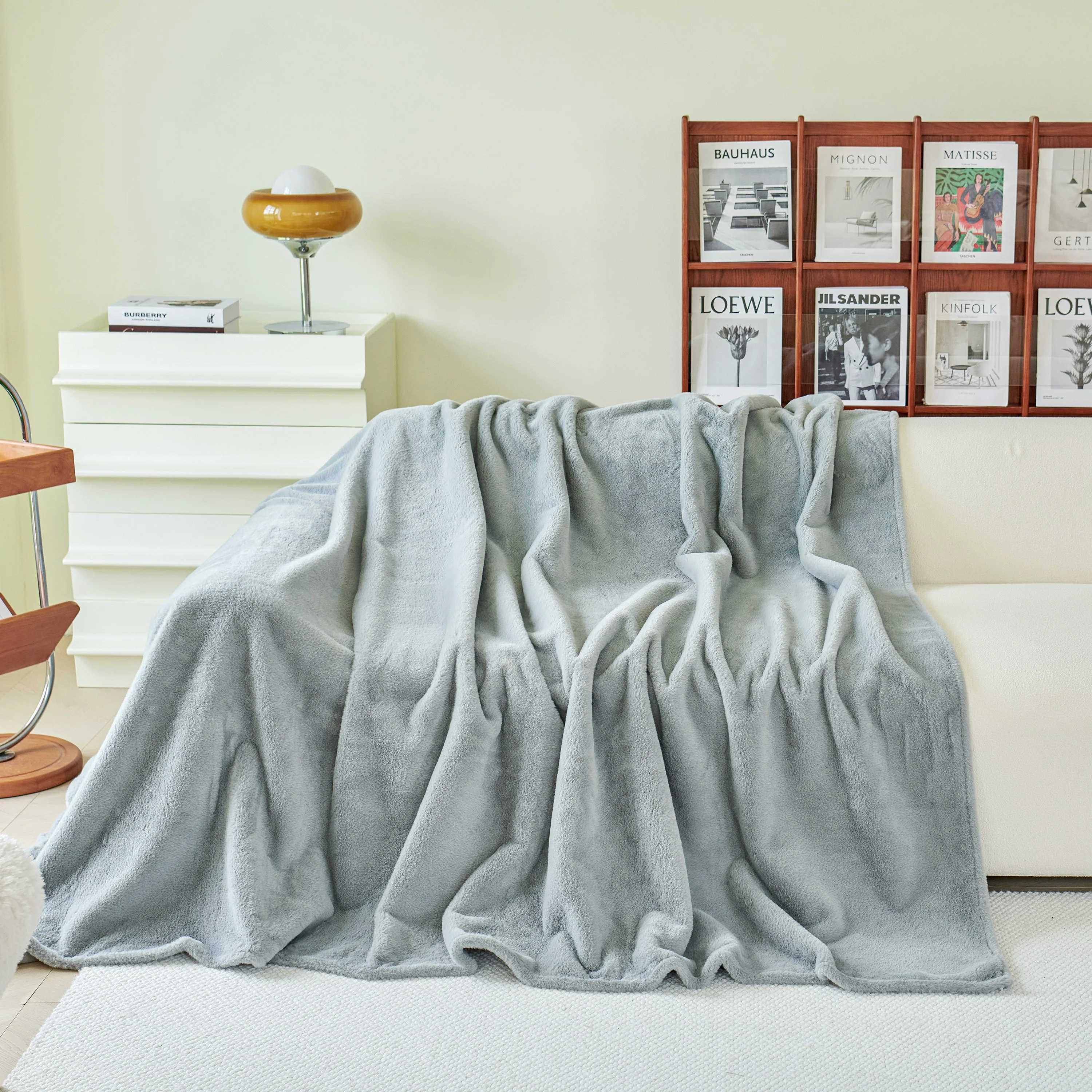 Faux Fur Smooth Plush Comfy Couch Covers, Soft Thicked Durable Blankets and Throws for Sofas - Image 8