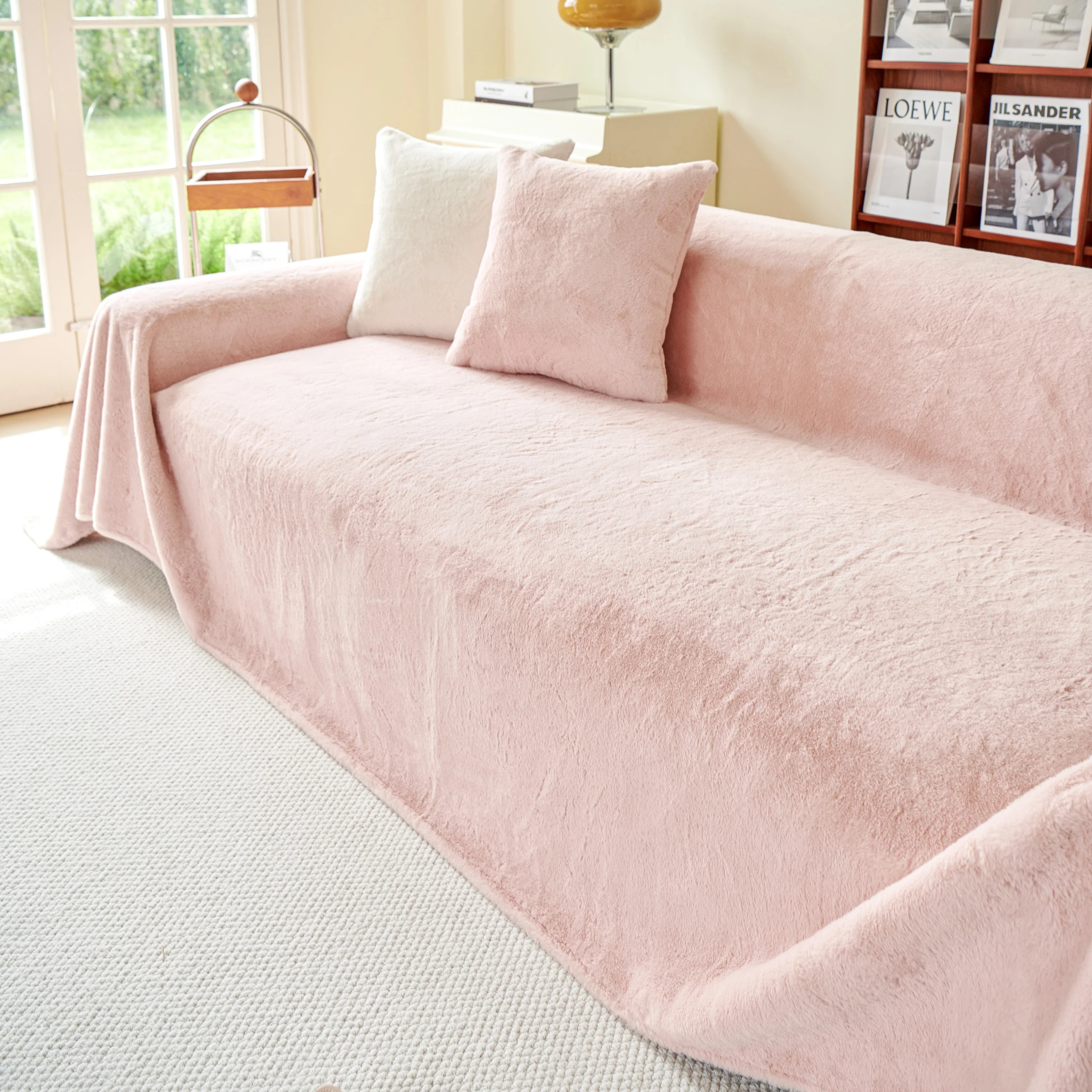 Faux Fur Smooth Plush Comfy Couch Covers, Soft Thicked Durable Blankets and Throws for Sofas - Image 88