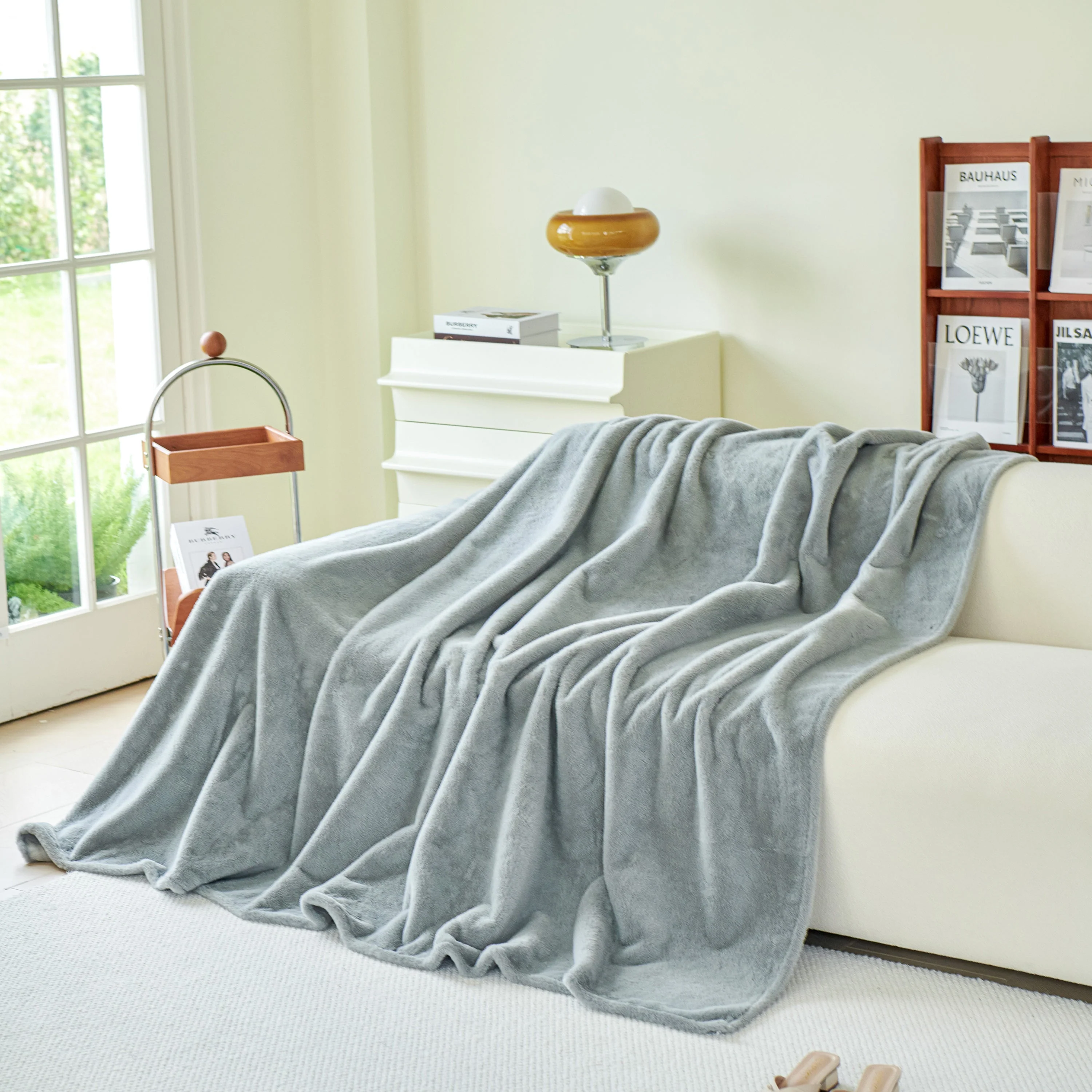 Faux Fur Smooth Plush Comfy Couch Covers, Soft Thicked Durable Blankets and Throws for Sofas - Image 9