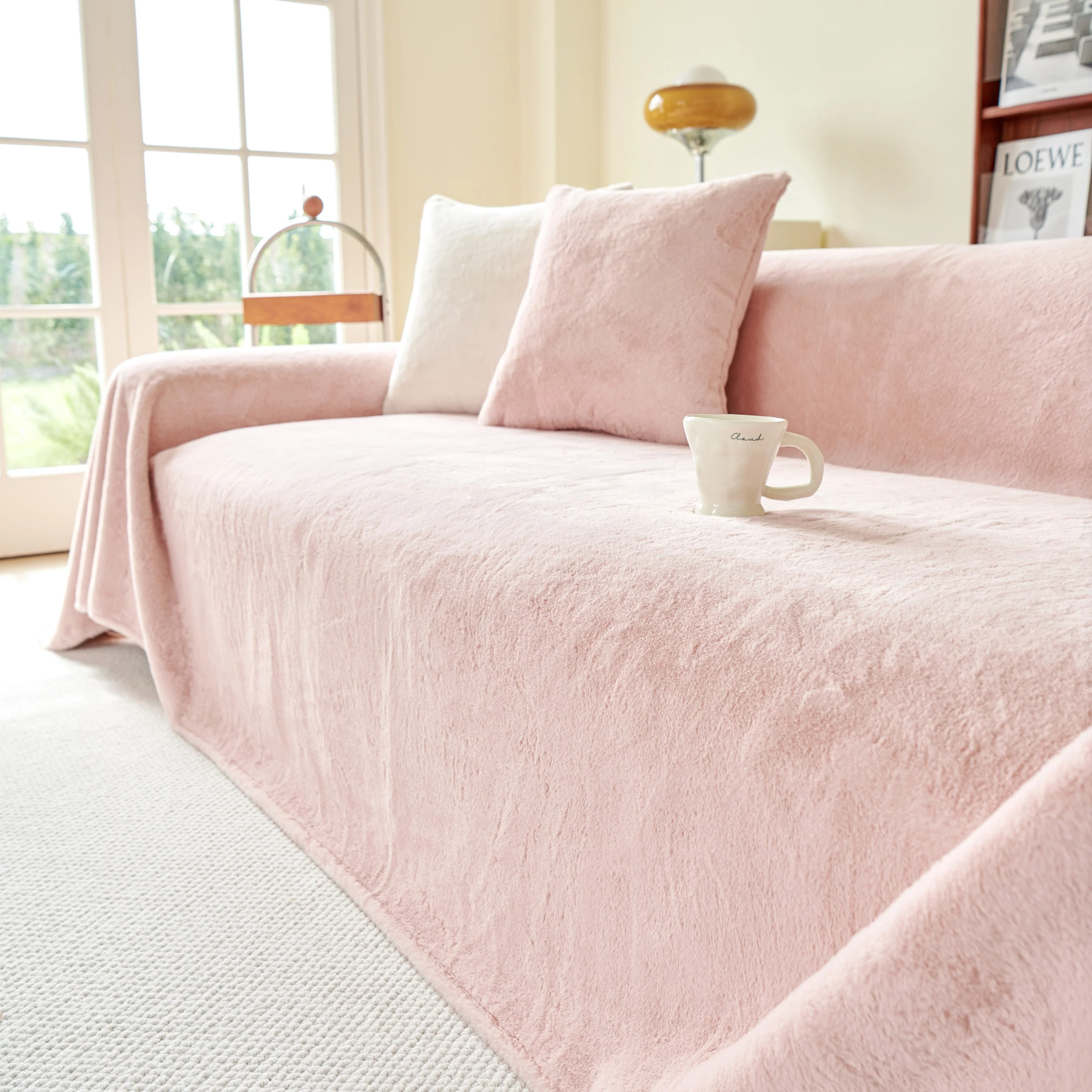 Faux Fur Smooth Plush Comfy Couch Covers, Soft Thicked Durable Blankets and Throws for Sofas - Image 91
