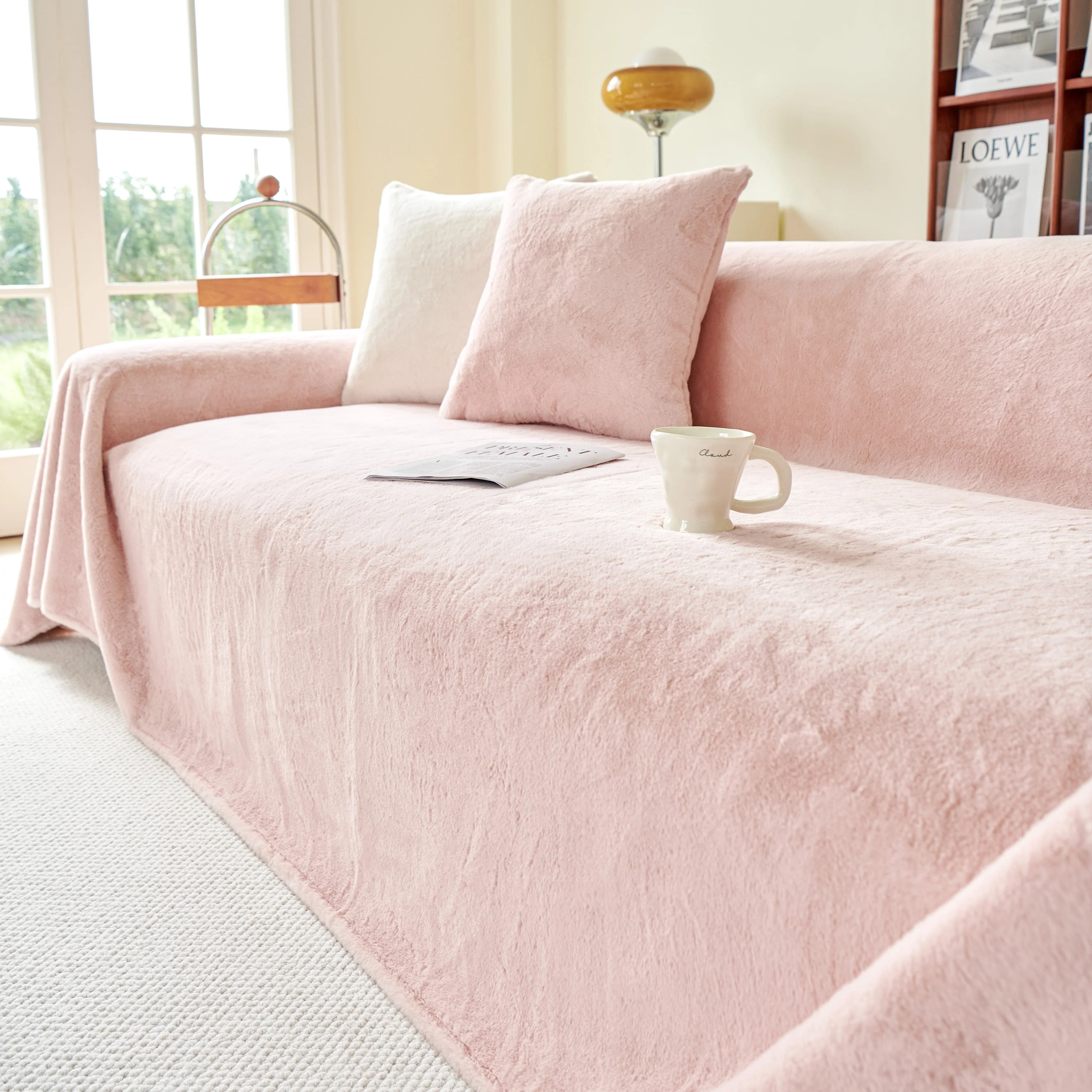 Faux Fur Smooth Plush Comfy Couch Covers, Soft Thicked Durable Blankets and Throws for Sofas - Image 92