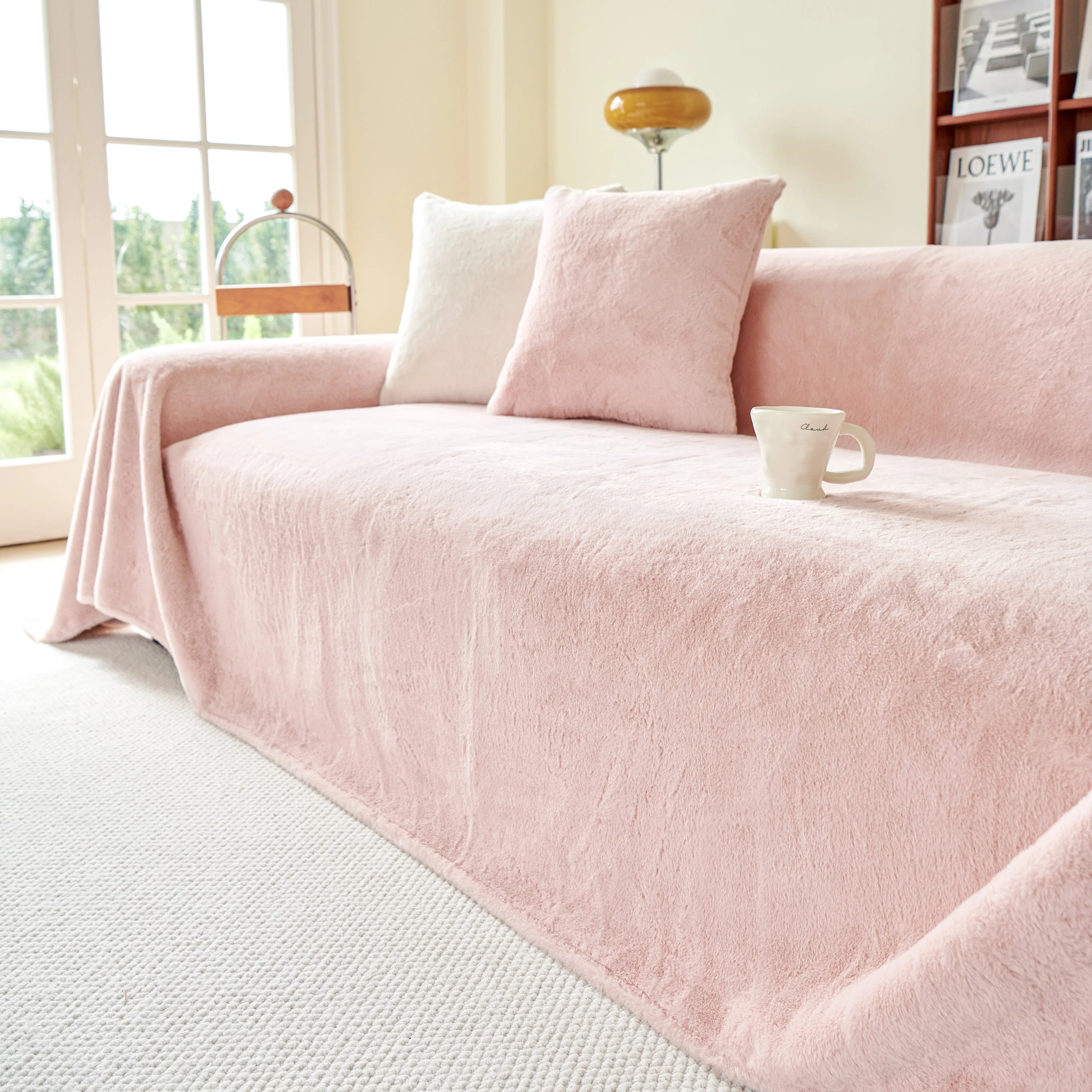 Faux Fur Smooth Plush Comfy Couch Covers, Soft Thicked Durable Blankets and Throws for Sofas - Image 93