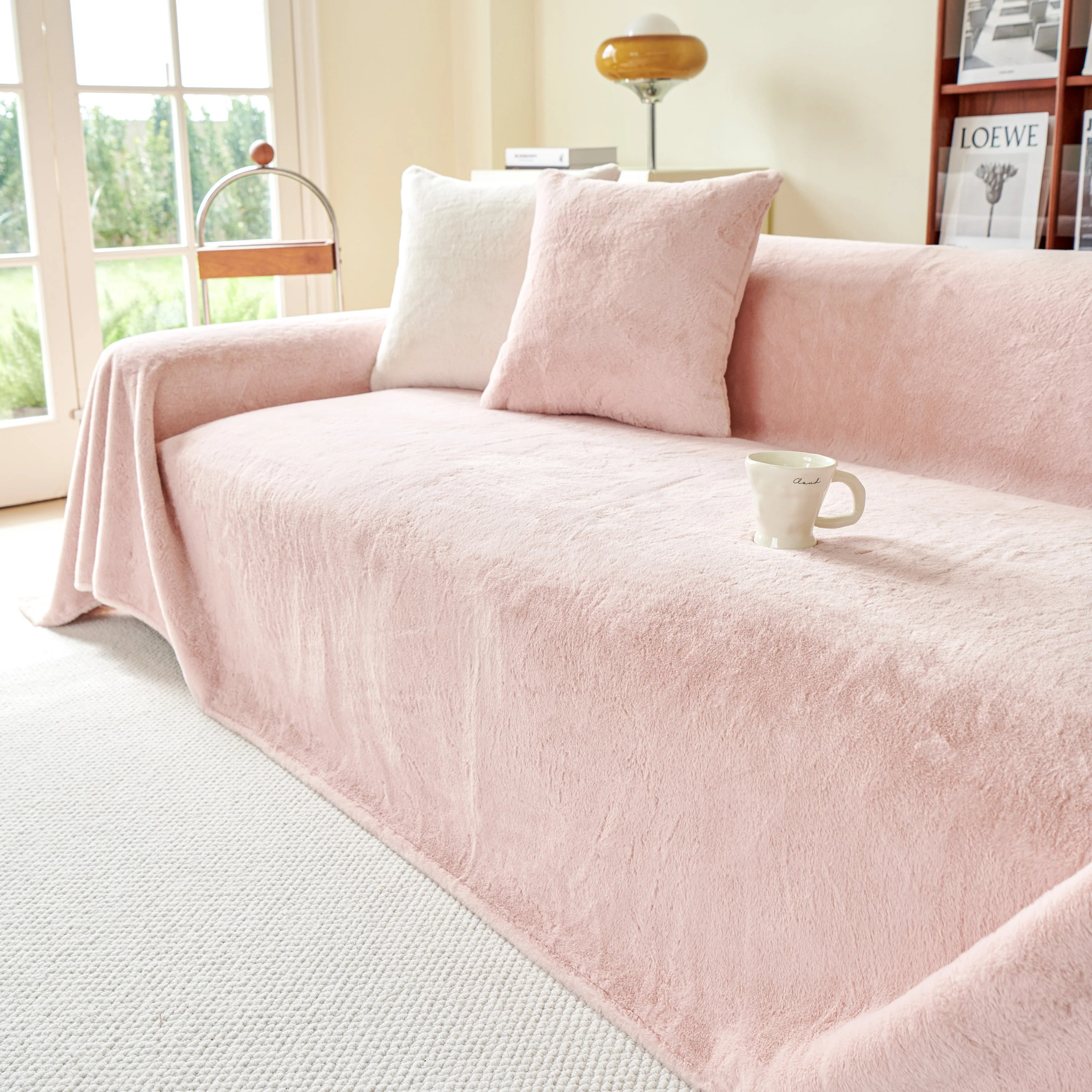 Faux Fur Smooth Plush Comfy Couch Covers, Soft Thicked Durable Blankets and Throws for Sofas - Image 94