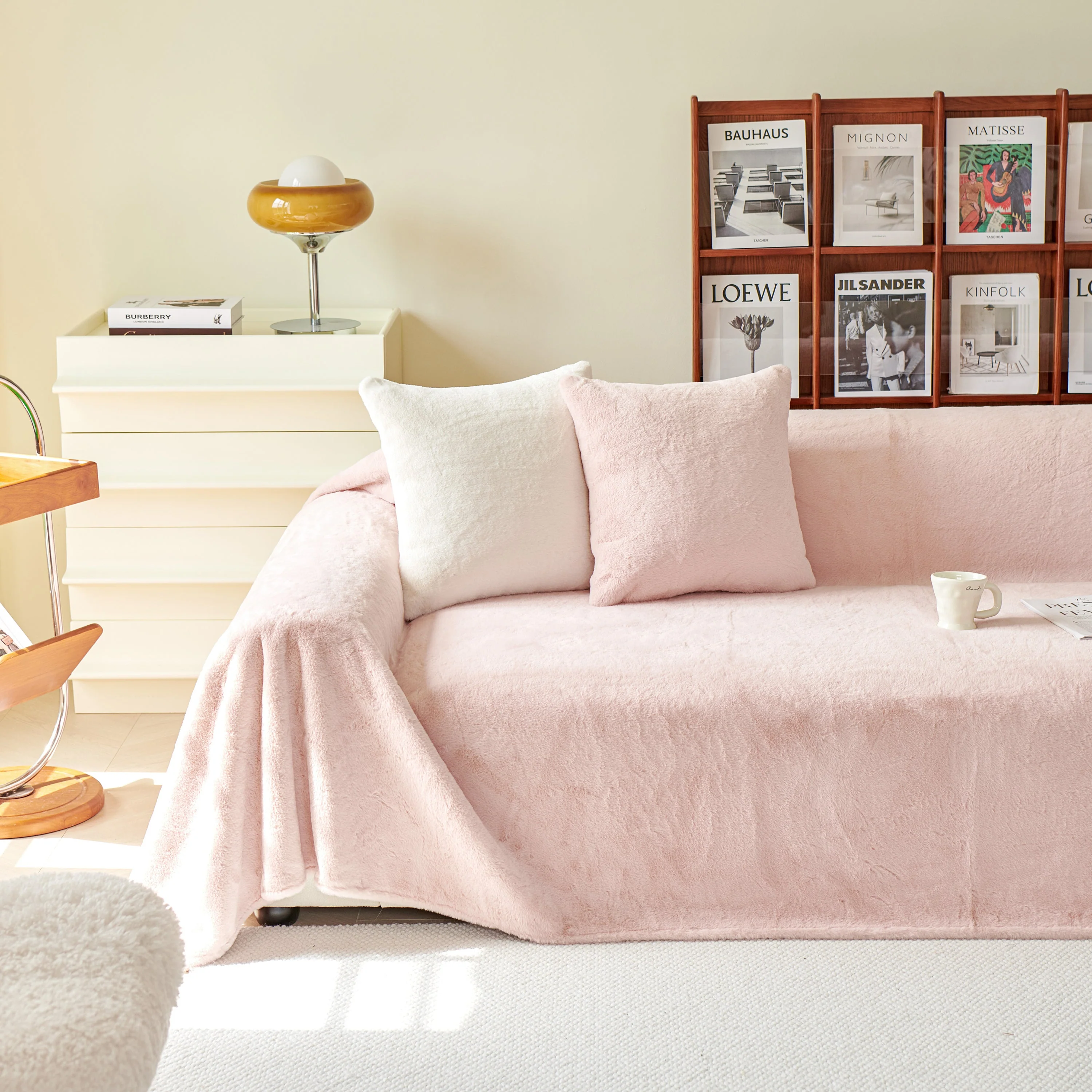 Faux Fur Smooth Plush Comfy Couch Covers, Soft Thicked Durable Blankets and Throws for Sofas - Image 96