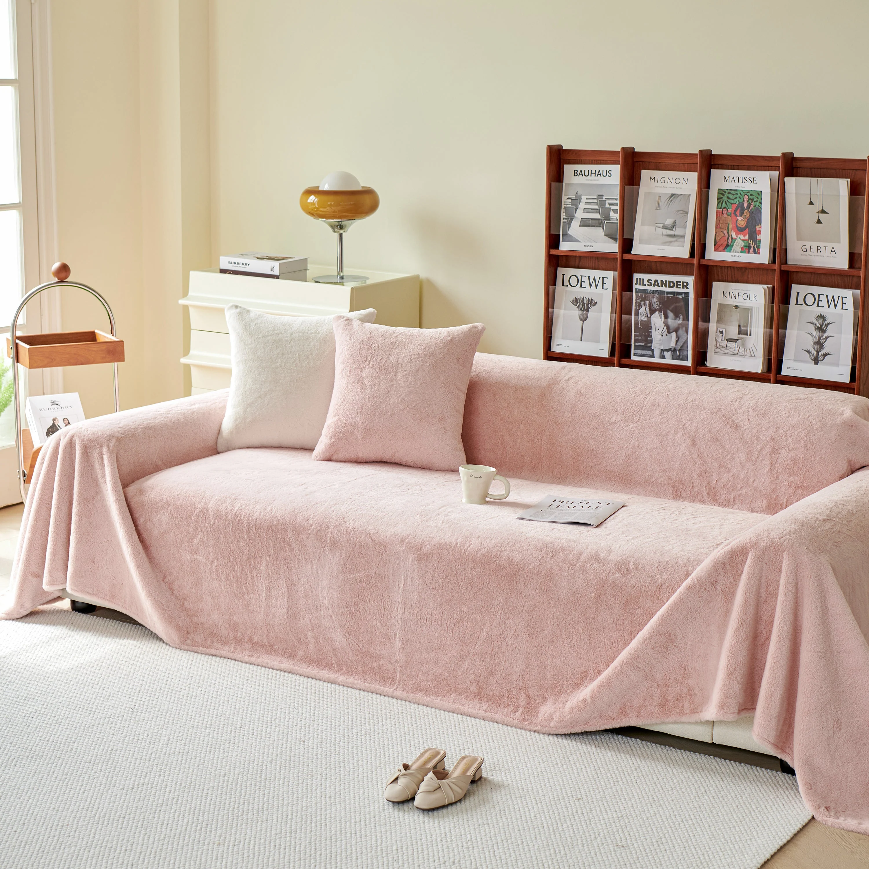 Faux Fur Smooth Plush Comfy Couch Covers, Soft Thicked Durable Blankets and Throws for Sofas - Image 97