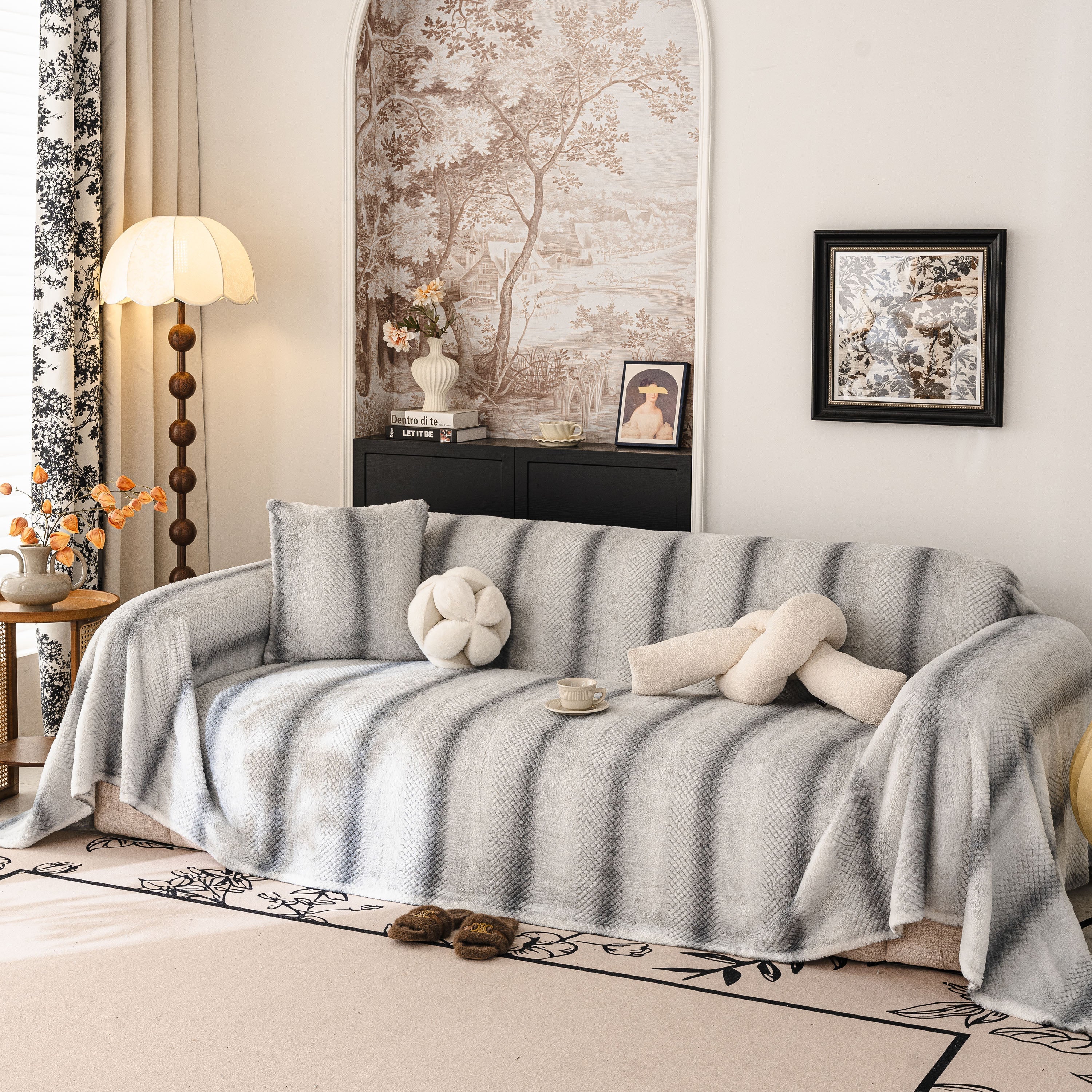 Faux Fur Sofa Cover Washable Furniture Protector for Sectional Warm & Fuzzy Slipcover - Image 4