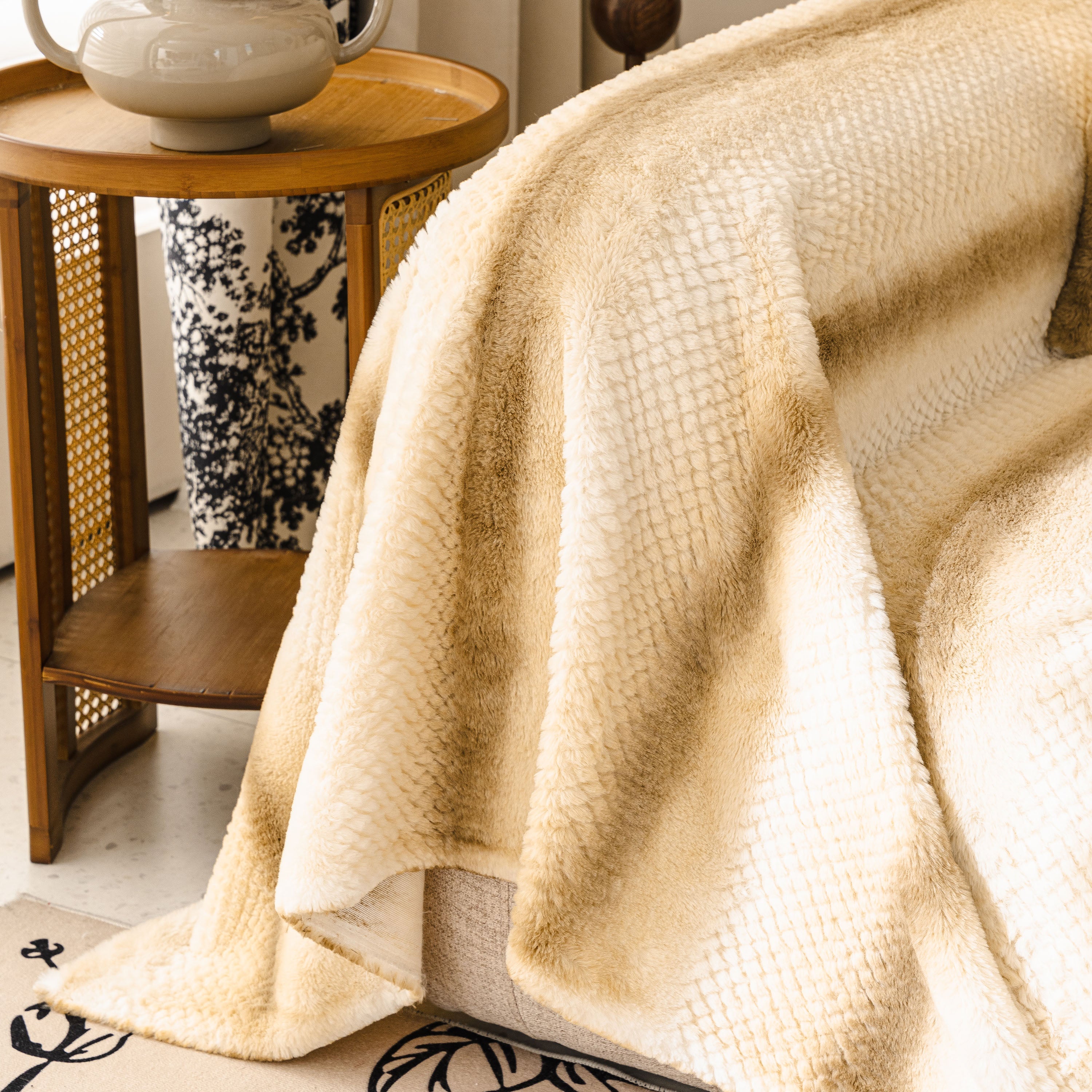 Faux Fur Sofa Cover Washable Furniture Protector for Sectional Warm & Fuzzy Slipcover - Image 59