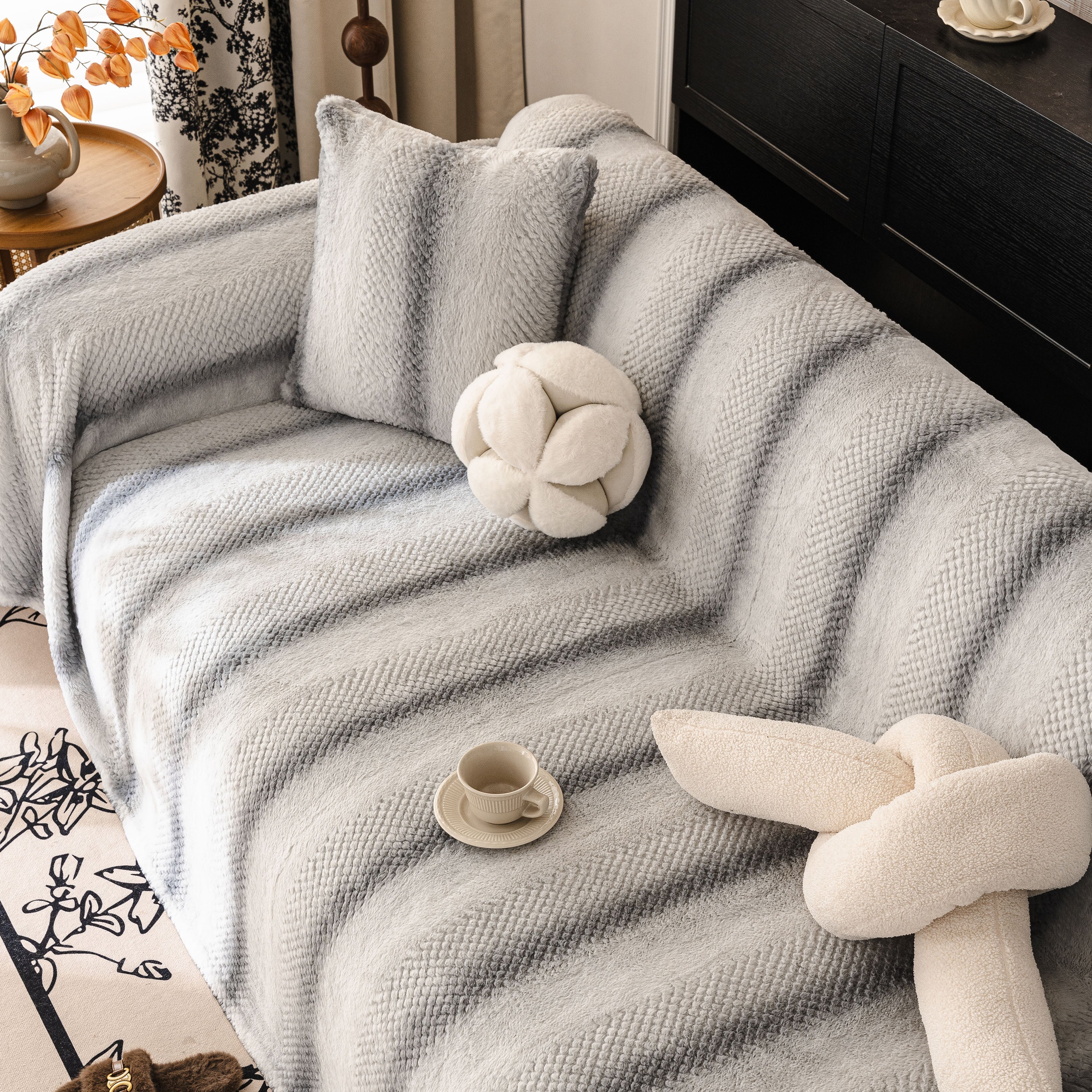 Faux Fur Sofa Cover Washable Furniture Protector for Sectional Warm & Fuzzy Slipcover - Image 6