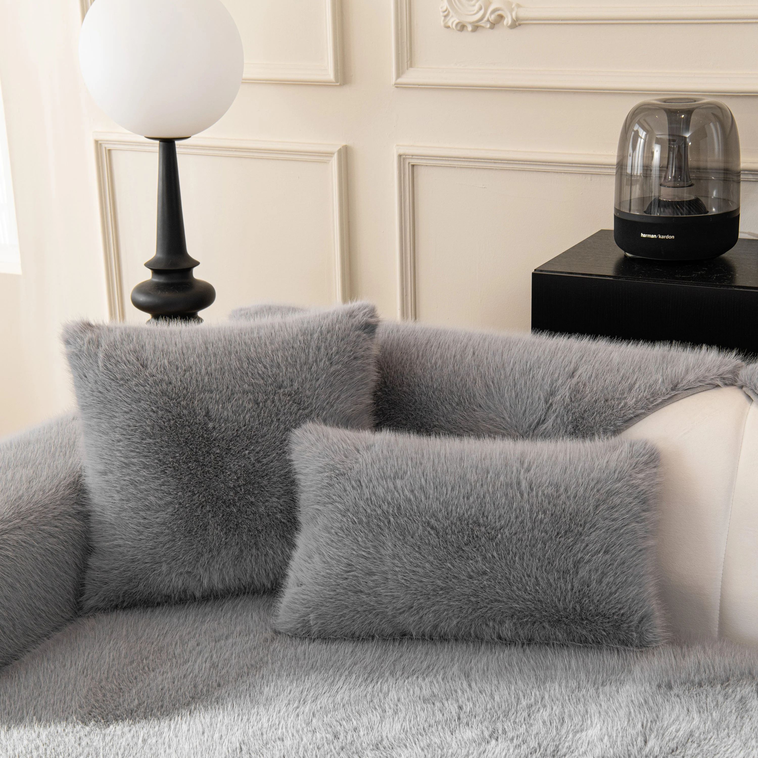 Faux Mink Velvet Luxury Fluffy Sofa Cushion, Winter Warm Thick Plush Non-slip Sofa Covers - Image 107