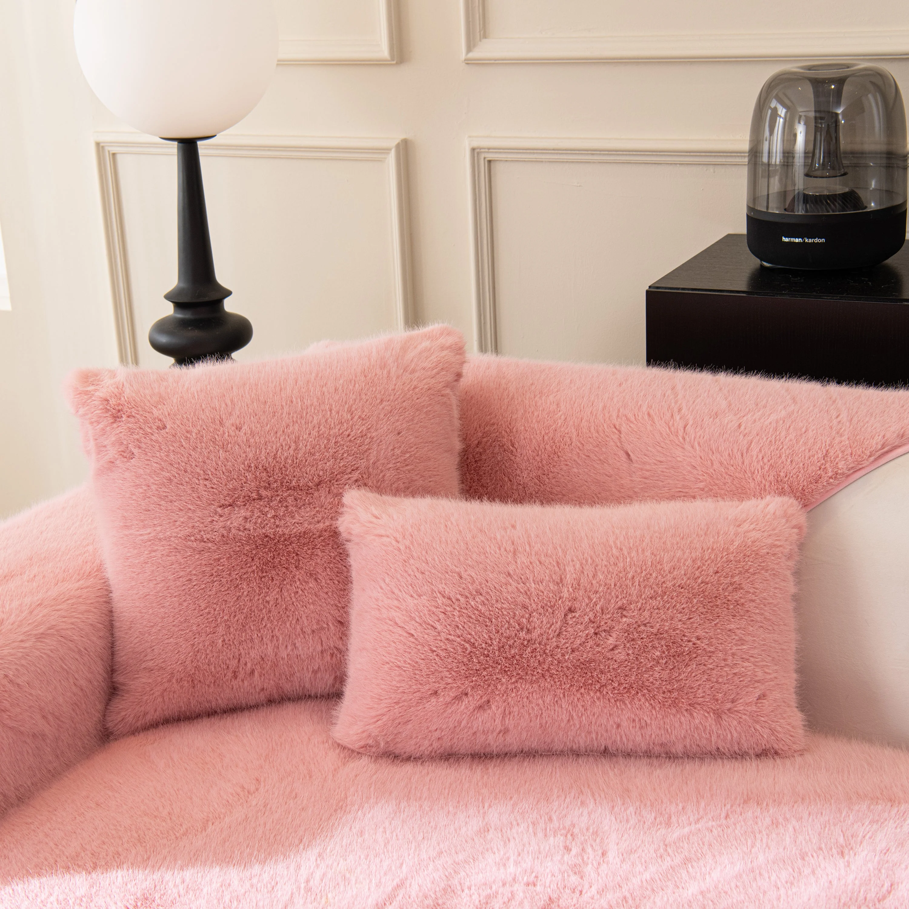 Faux Mink Velvet Luxury Fluffy Sofa Cushion, Winter Warm Thick Plush Non-slip Sofa Covers - Image 59