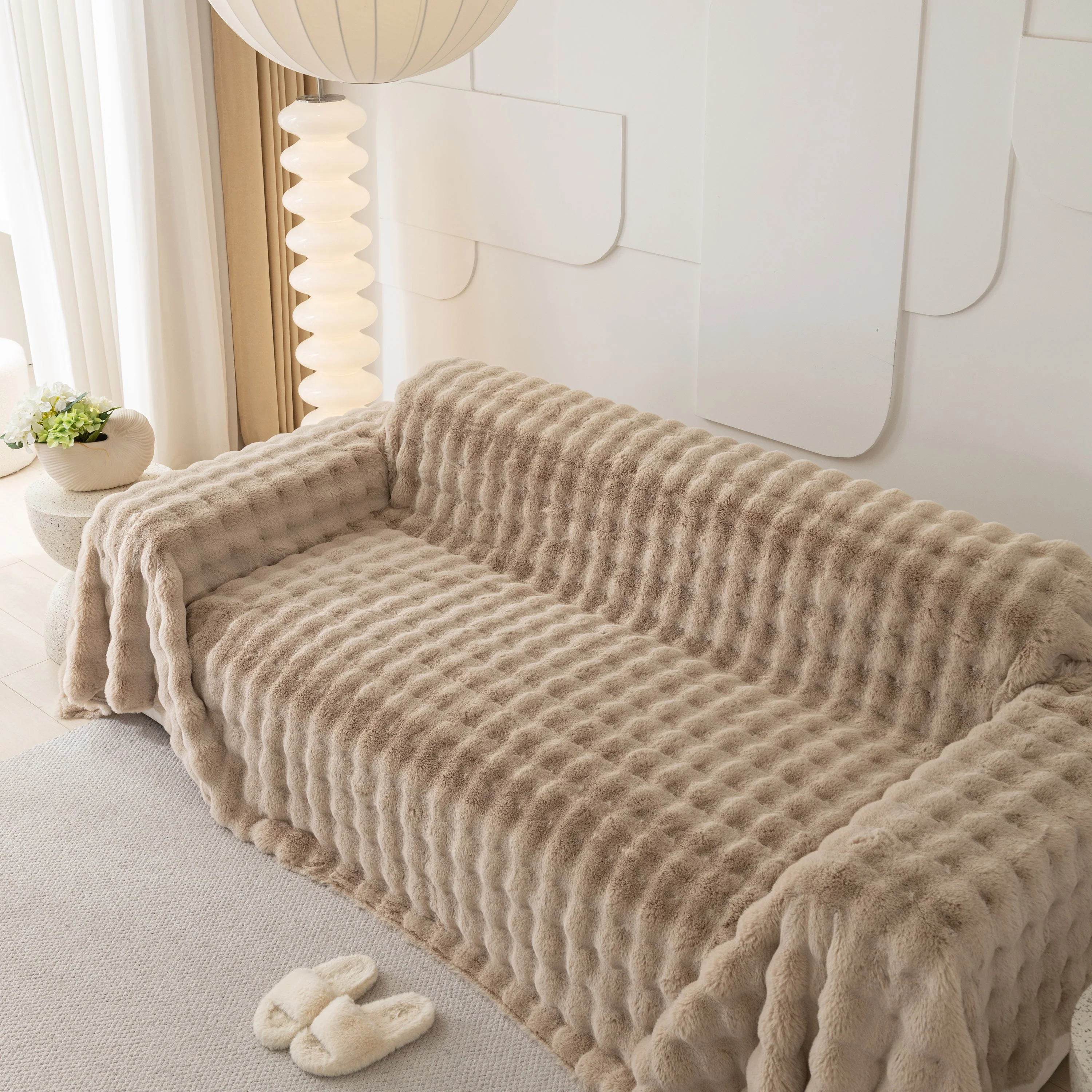 Faux Rabbit Fur Throws for Sofas, Stylish Throw Blankets for Couch and Couch Throw Cover - Image 11