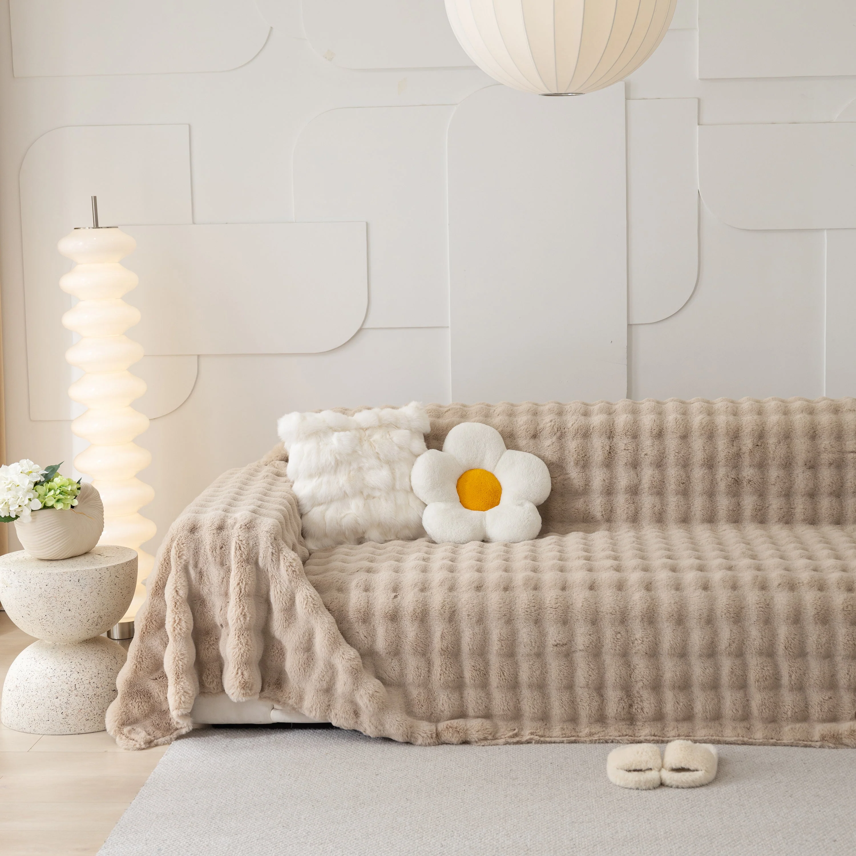 Faux Rabbit Fur Throws for Sofas, Stylish Throw Blankets for Couch and Couch Throw Cover - Image 12