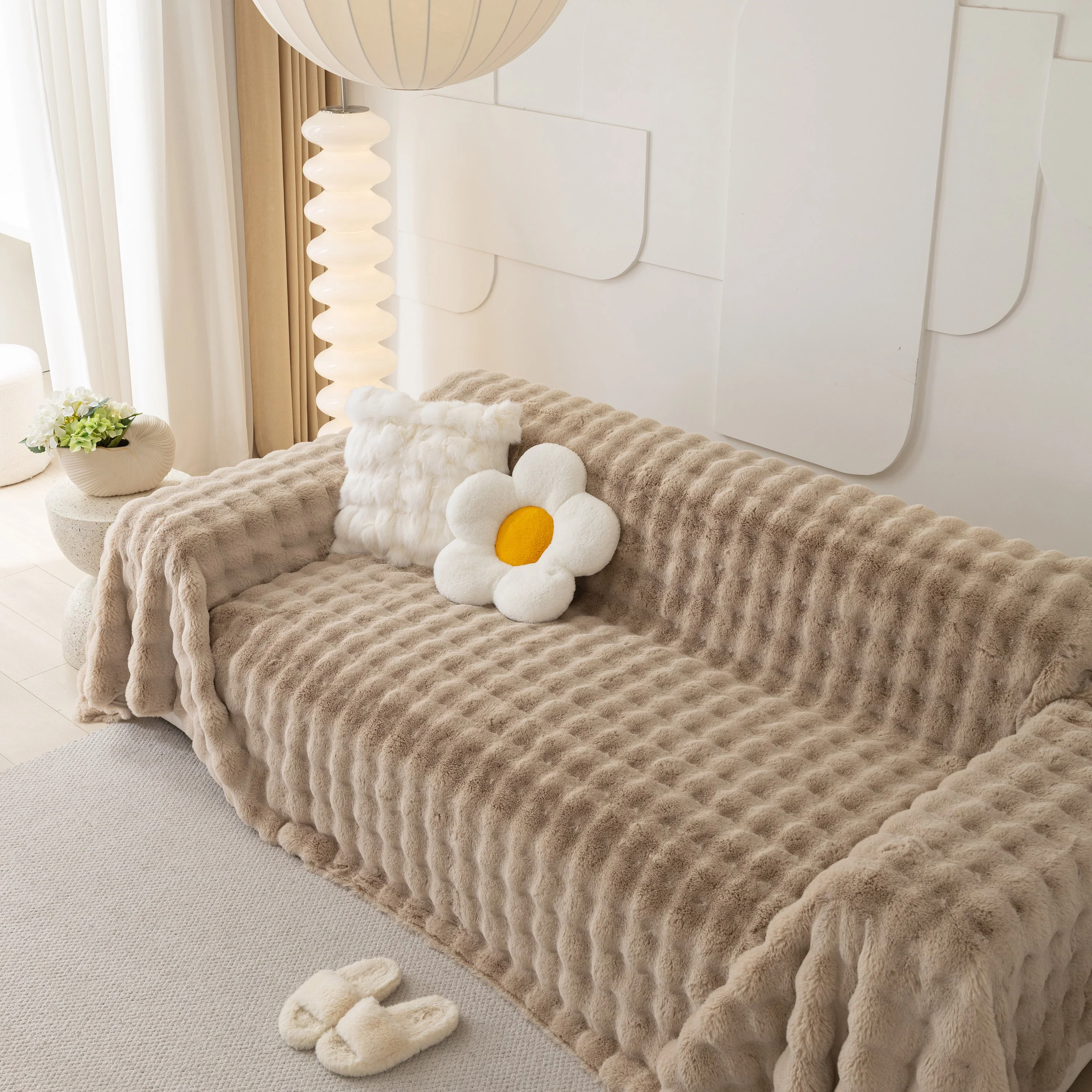 Faux Rabbit Fur Throws for Sofas, Stylish Throw Blankets for Couch and Couch Throw Cover - Image 15