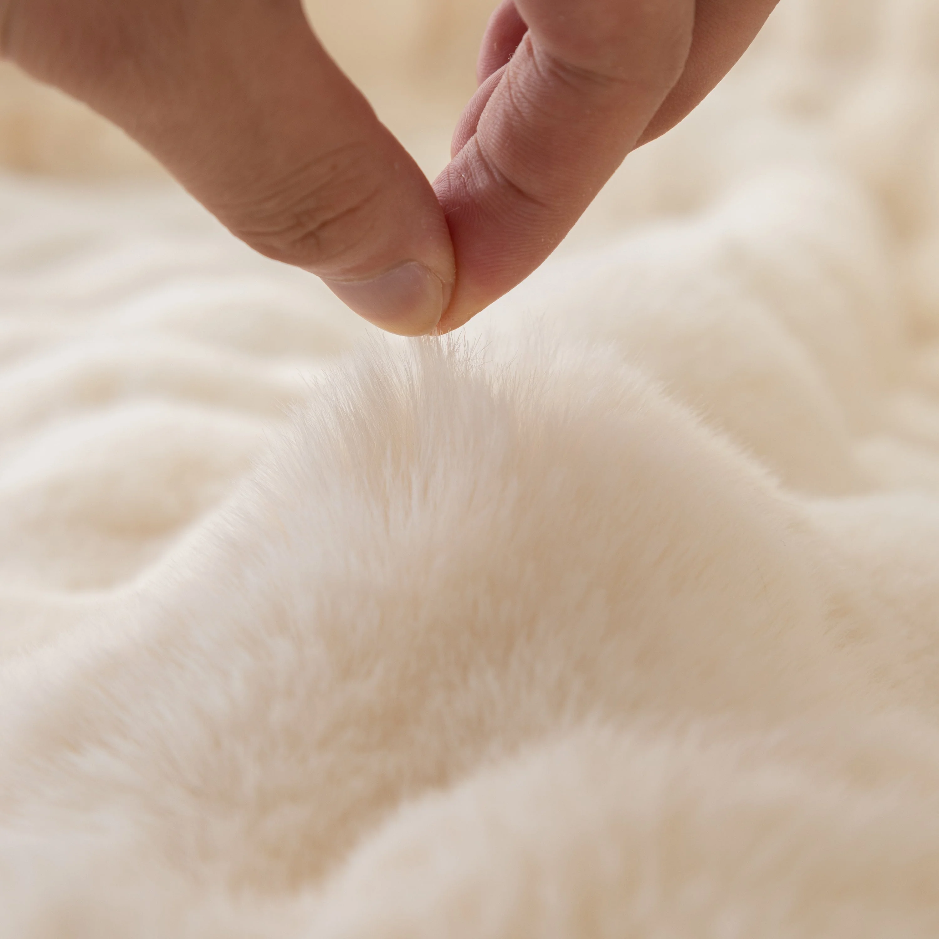 Faux Rabbit Fur Throws for Sofas, Stylish Throw Blankets for Couch and Couch Throw Cover - Image 2