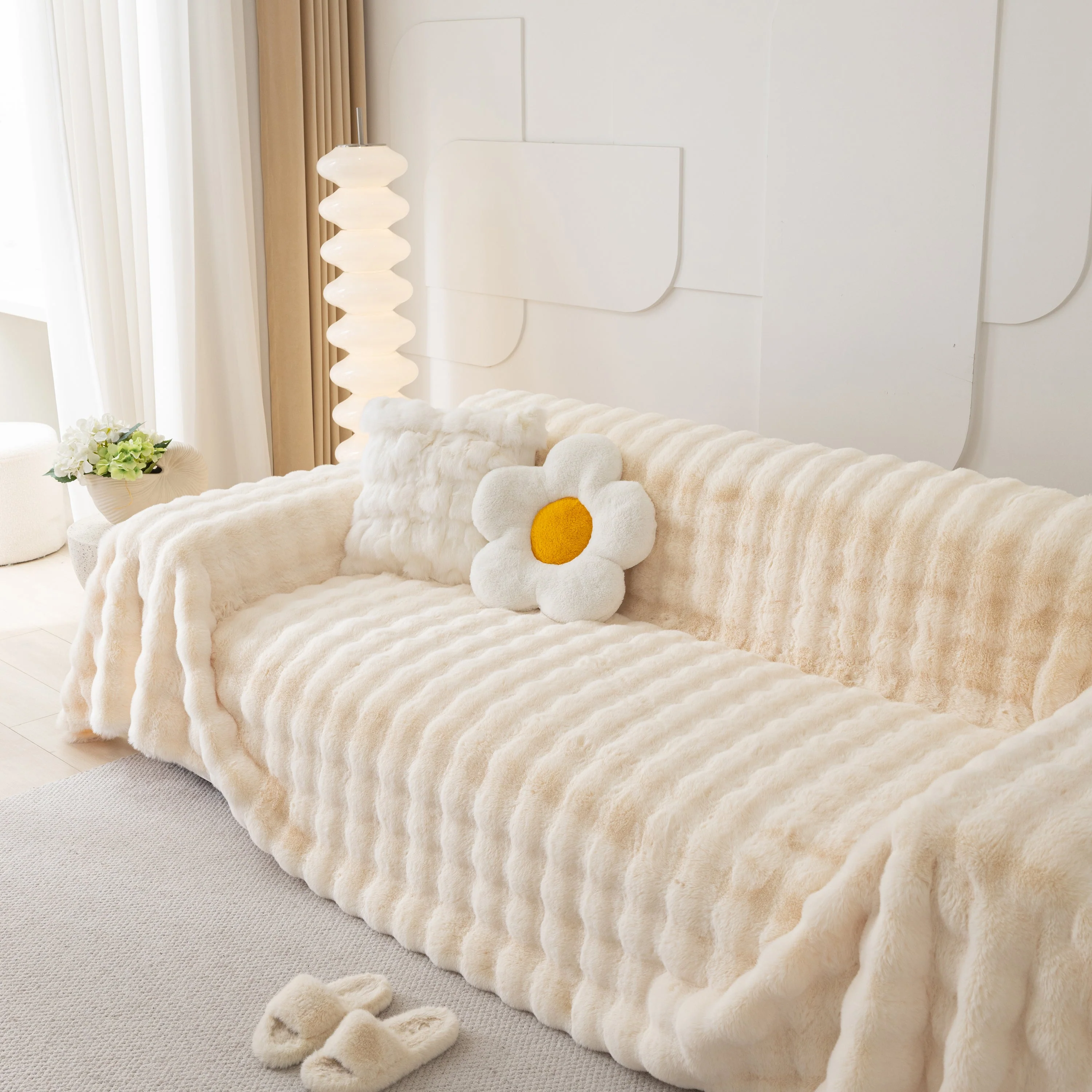 Faux Rabbit Fur Throws for Sofas, Stylish Throw Blankets for Couch and Couch Throw Cover - Image 6