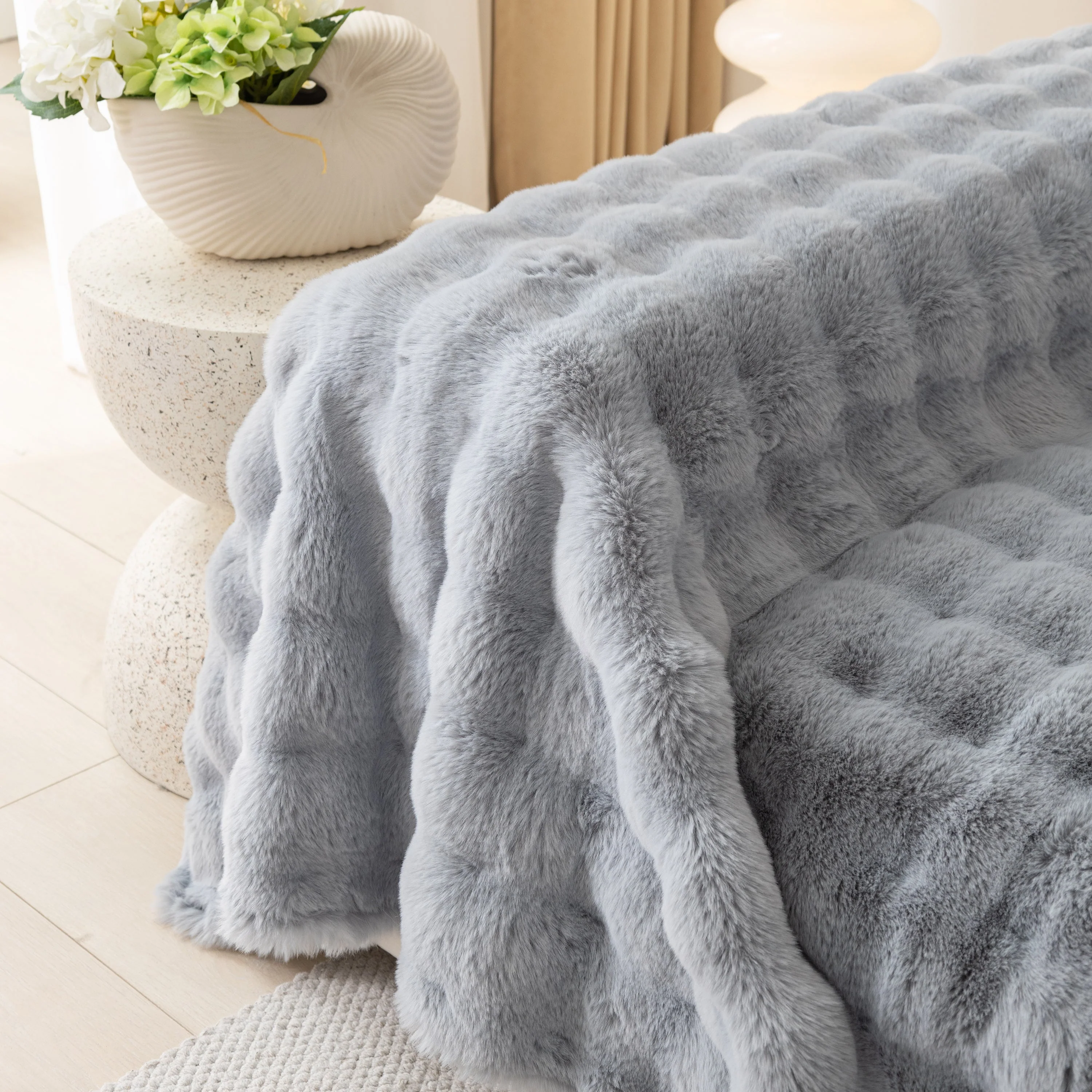 Faux Rabbit Fur Throws for Sofas, Stylish Throw Blankets for Couch and Couch Throw Cover - Image 68
