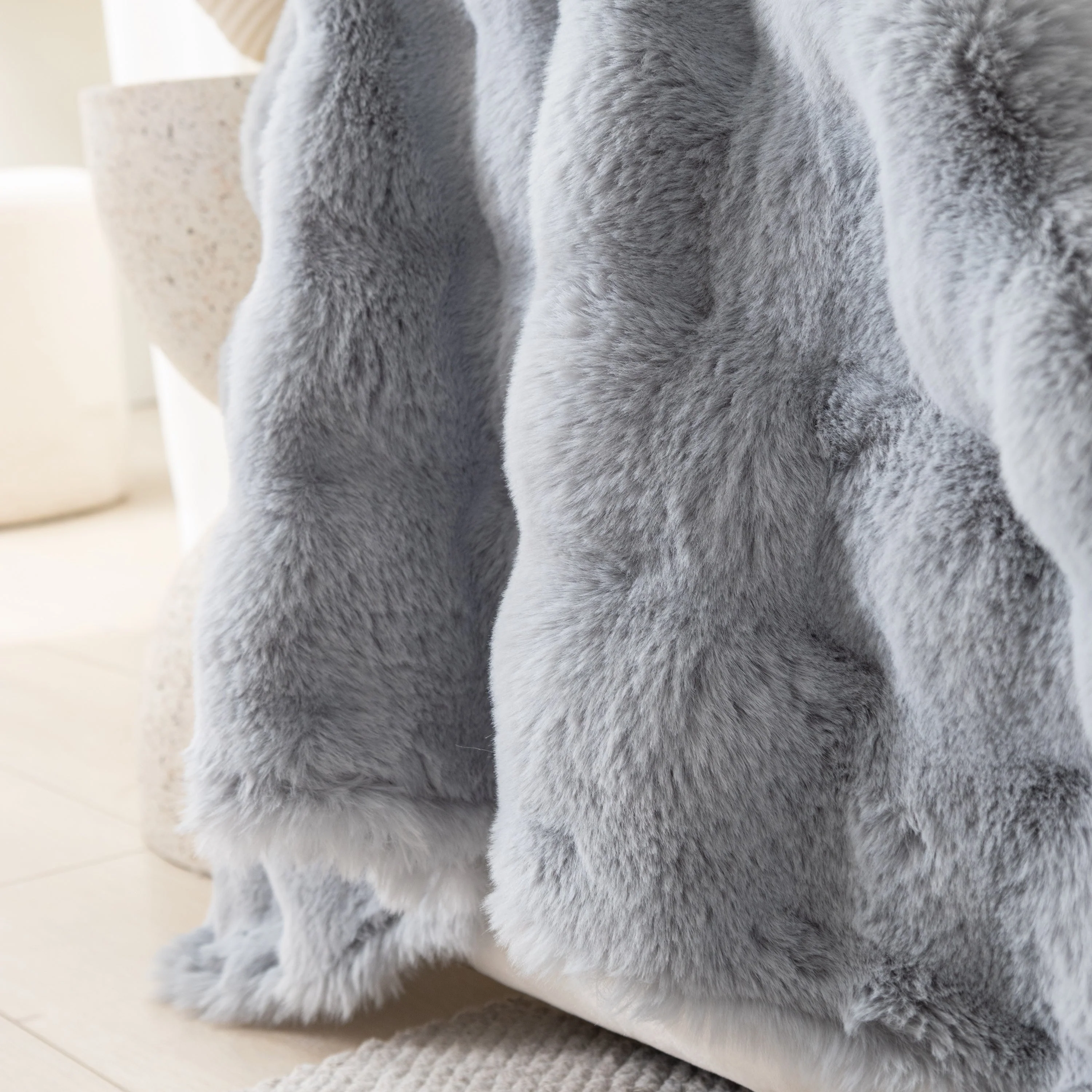 Faux Rabbit Fur Throws for Sofas, Stylish Throw Blankets for Couch and Couch Throw Cover - Image 69