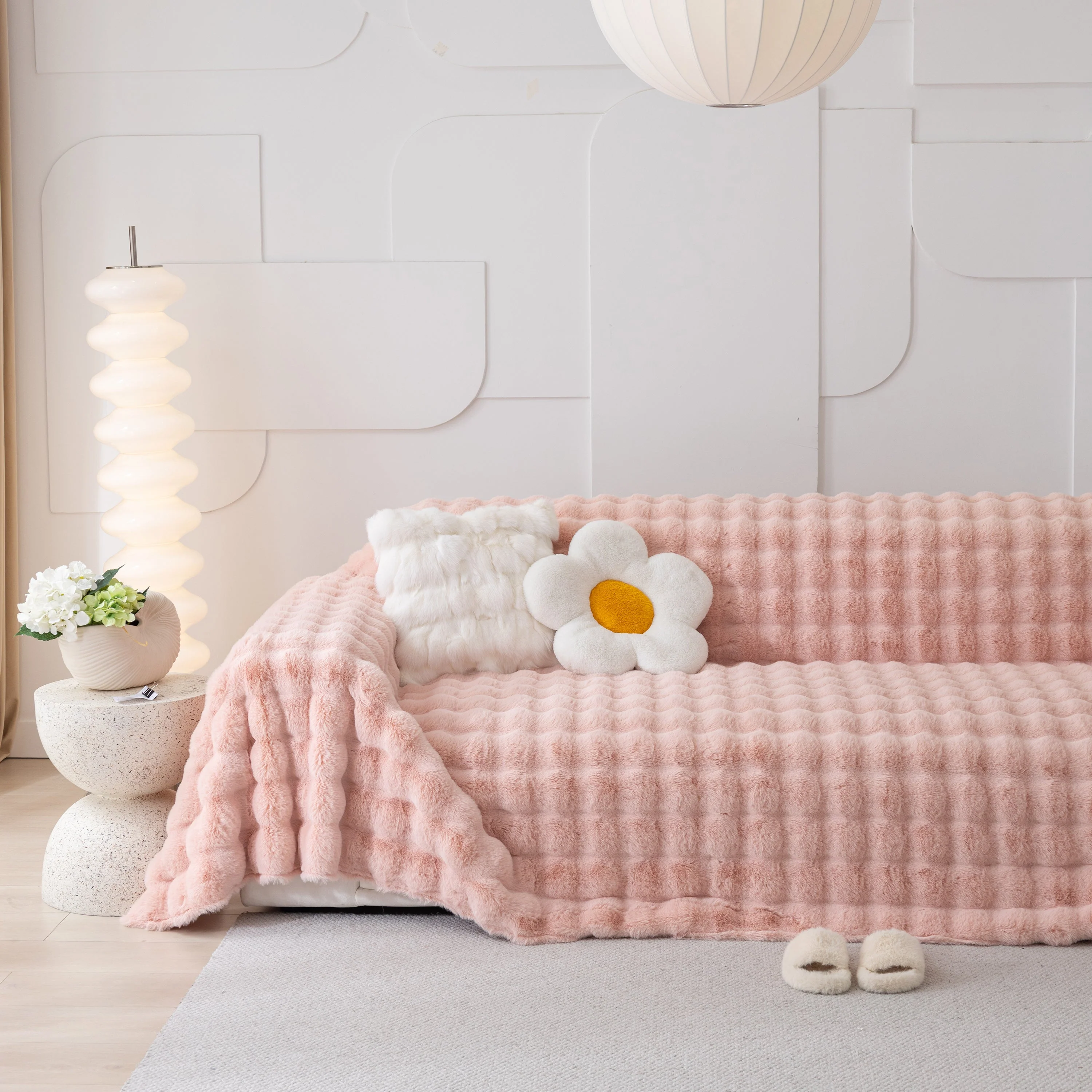 Faux Rabbit Fur Throws for Sofas, Stylish Throw Blankets for Couch and Couch Throw Cover - Image 79