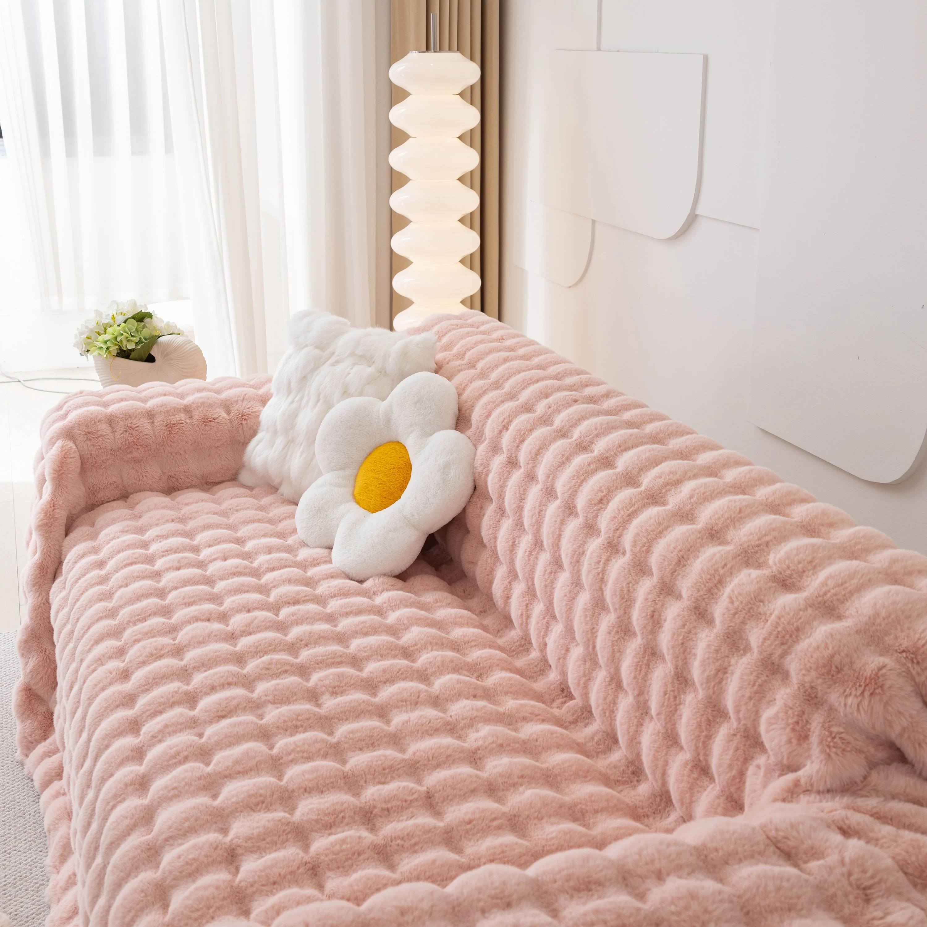 Faux Rabbit Fur Throws for Sofas, Stylish Throw Blankets for Couch and Couch Throw Cover - Image 84