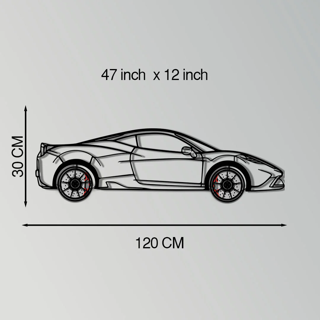Ferrari 458 Speciale Metal Car Wall Art with Rotating Wheels - Track-Focused V8 Silhouette - Interactive Automotive Wall Decor - KAFMEKA125 - Image 11