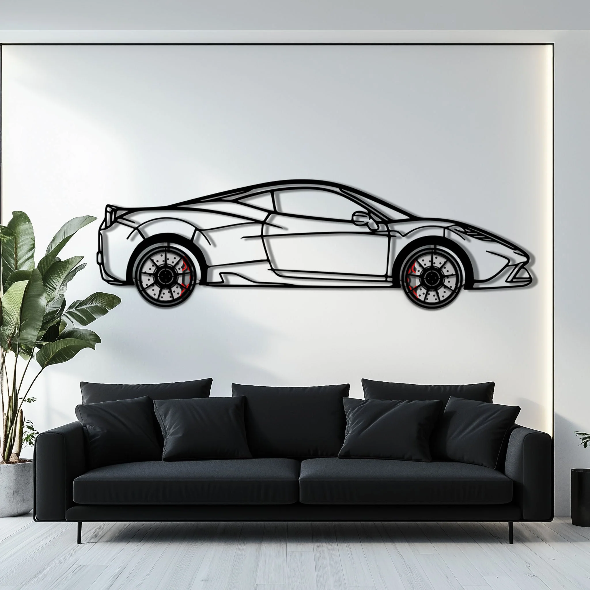Ferrari 458 Speciale Metal Car Wall Art with Rotating Wheels - Track-Focused V8 Silhouette - Interactive Automotive Wall Decor - KAFMEKA125 - Image 7