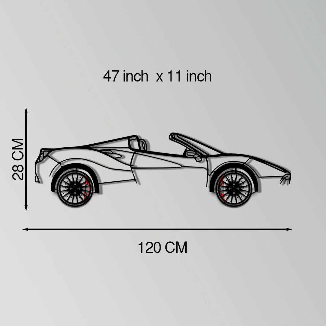 Ferrari 488 Spider Metal Car Wall Art with Rotating Wheels - Italian Twin-Turbo V8 Silhouette - Interactive Automotive Wall Decor - KAFMEKA126 - Image 11