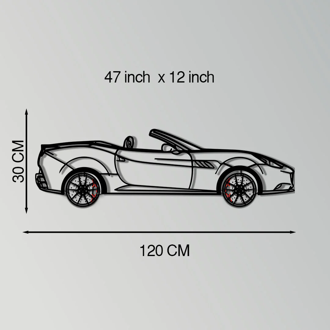 Ferrari California Metal Car Wall Art with Rotating Wheels - Italian V8 Grand Tourer Silhouette - Interactive Automotive Wall Decor - KAFMEKA130 - Image 11