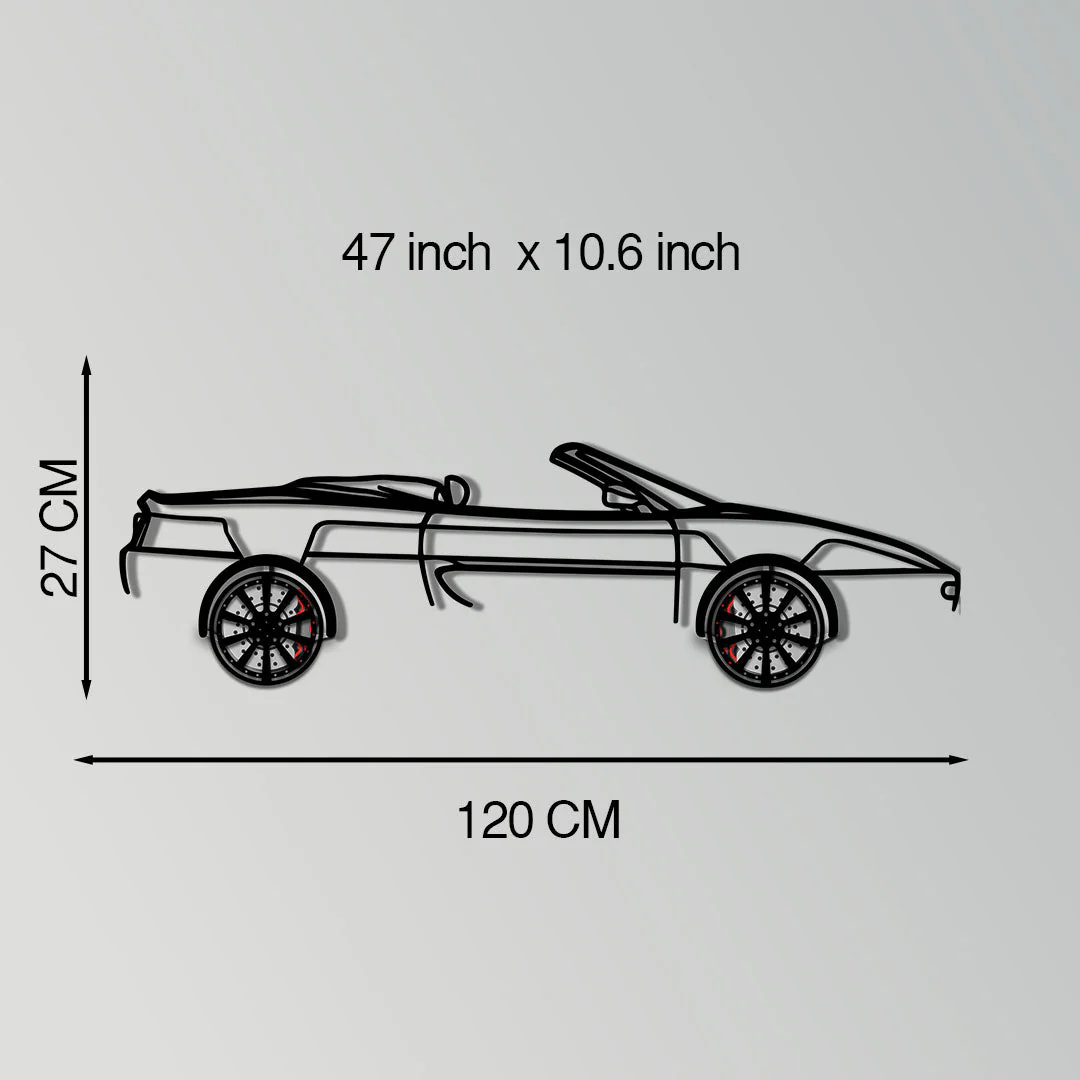 Ferrari F355 Spider Metal Car Wall Art with Rotating Wheels - Classic Italian Convertible Silhouette - Interactive Automotive Decor - KAFMEKA131 - Image 11