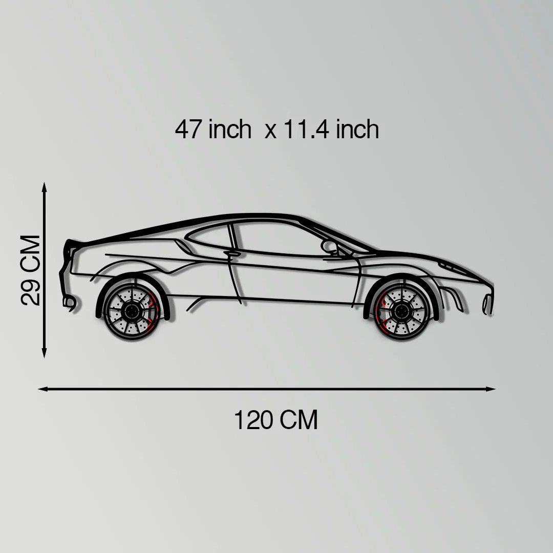 Ferrari F430 Metal Car Wall Art with Rotating Wheels - Italian V8 Supercar Silhouette - Interactive Automotive Wall Decor - KAFMEKA132 - Image 11