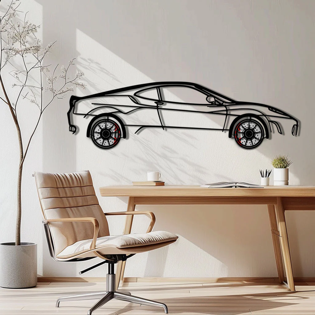 Ferrari F430 Metal Car Wall Art with Rotating Wheels - Italian V8 Supercar Silhouette - Interactive Automotive Wall Decor - KAFMEKA132 - Image 2