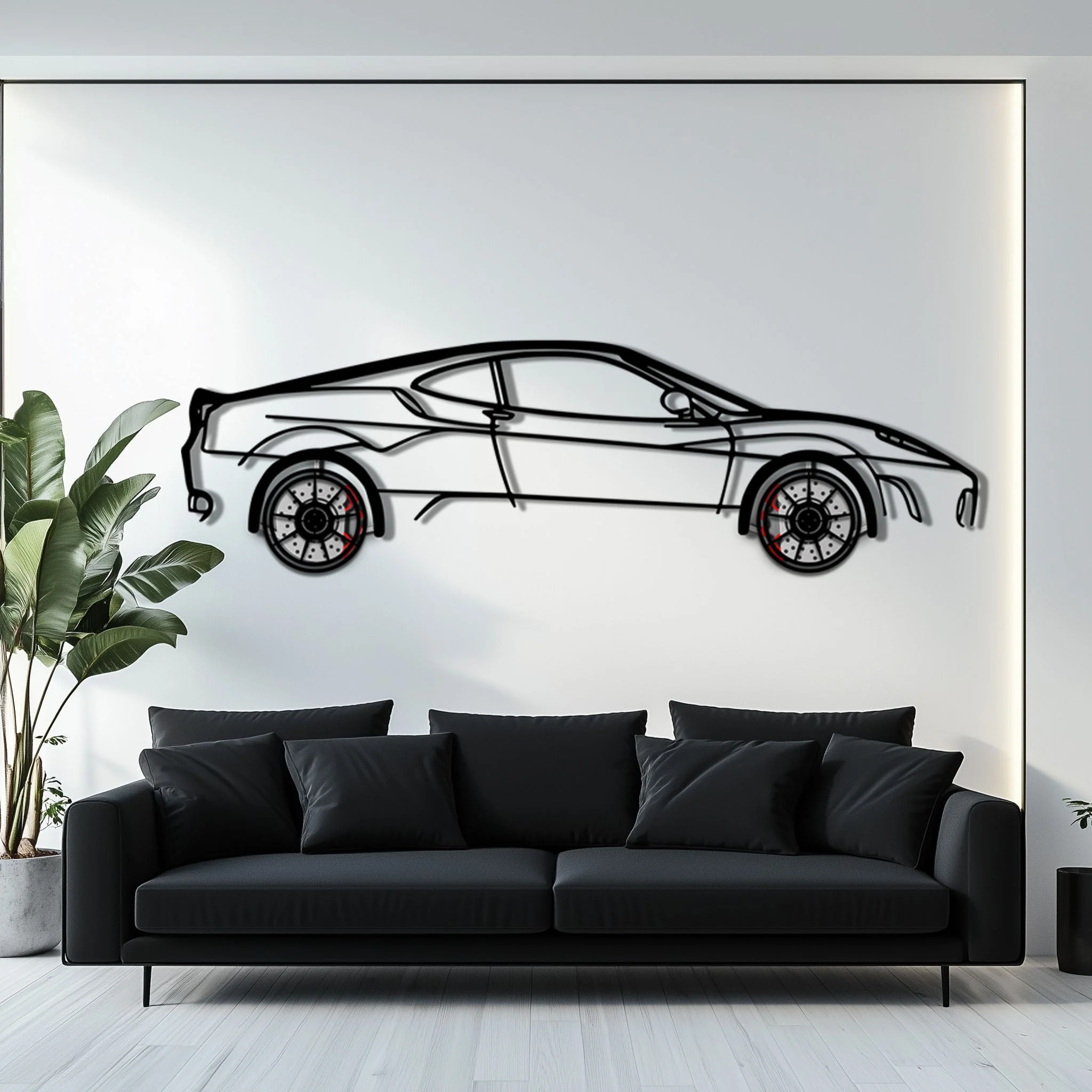 Ferrari F430 Metal Car Wall Art with Rotating Wheels - Italian V8 Supercar Silhouette - Interactive Automotive Wall Decor - KAFMEKA132 - Image 7