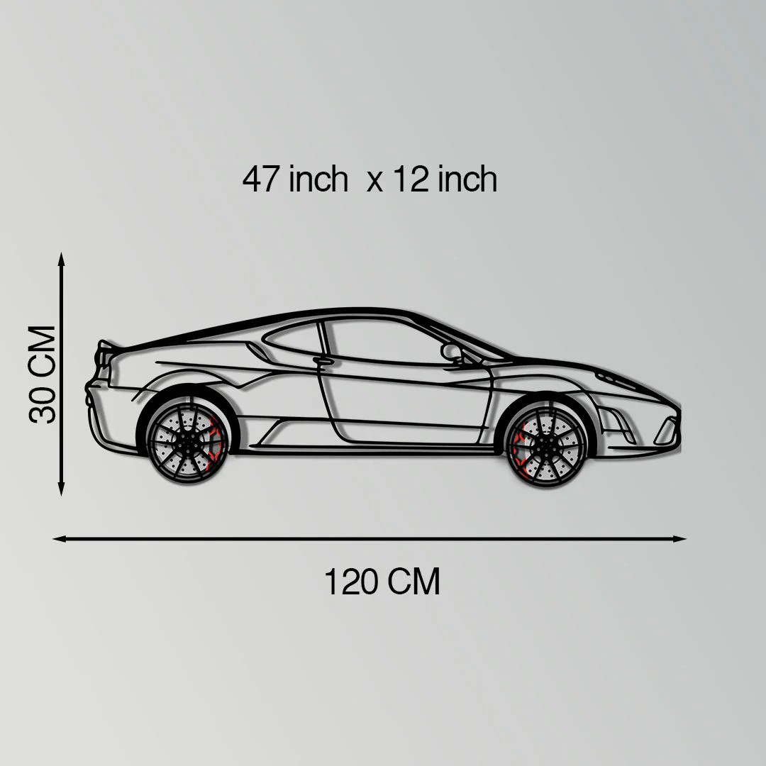 Ferrari F430 Scuderia Metal Car Wall Art with Rotating Wheels - Track-Focused V8 Silhouette - Interactive Automotive Wall Art - KAFMEKA133 - Image 11