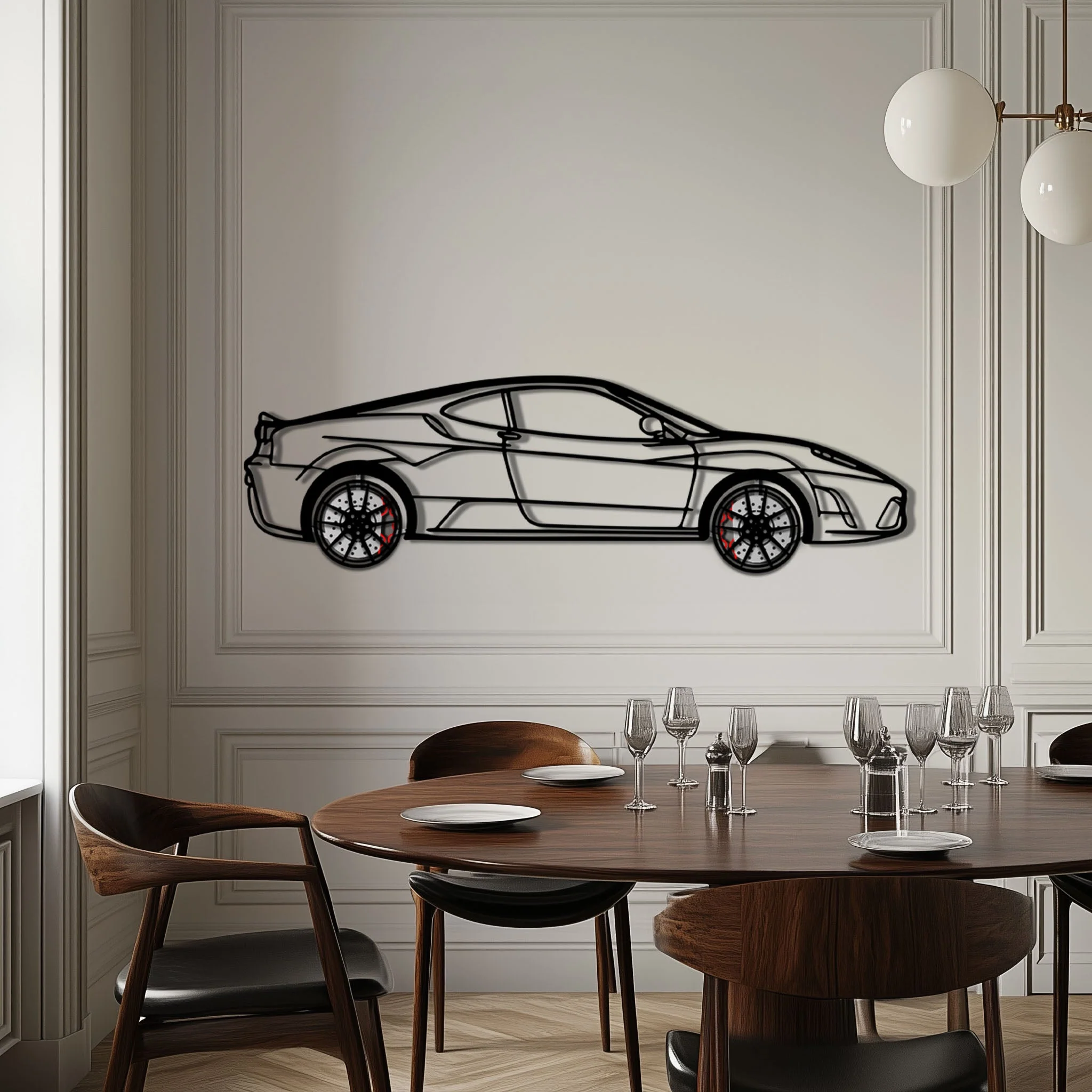 Ferrari F430 Scuderia Metal Car Wall Art with Rotating Wheels - Track-Focused V8 Silhouette - Interactive Automotive Wall Art - KAFMEKA133 - Image 3