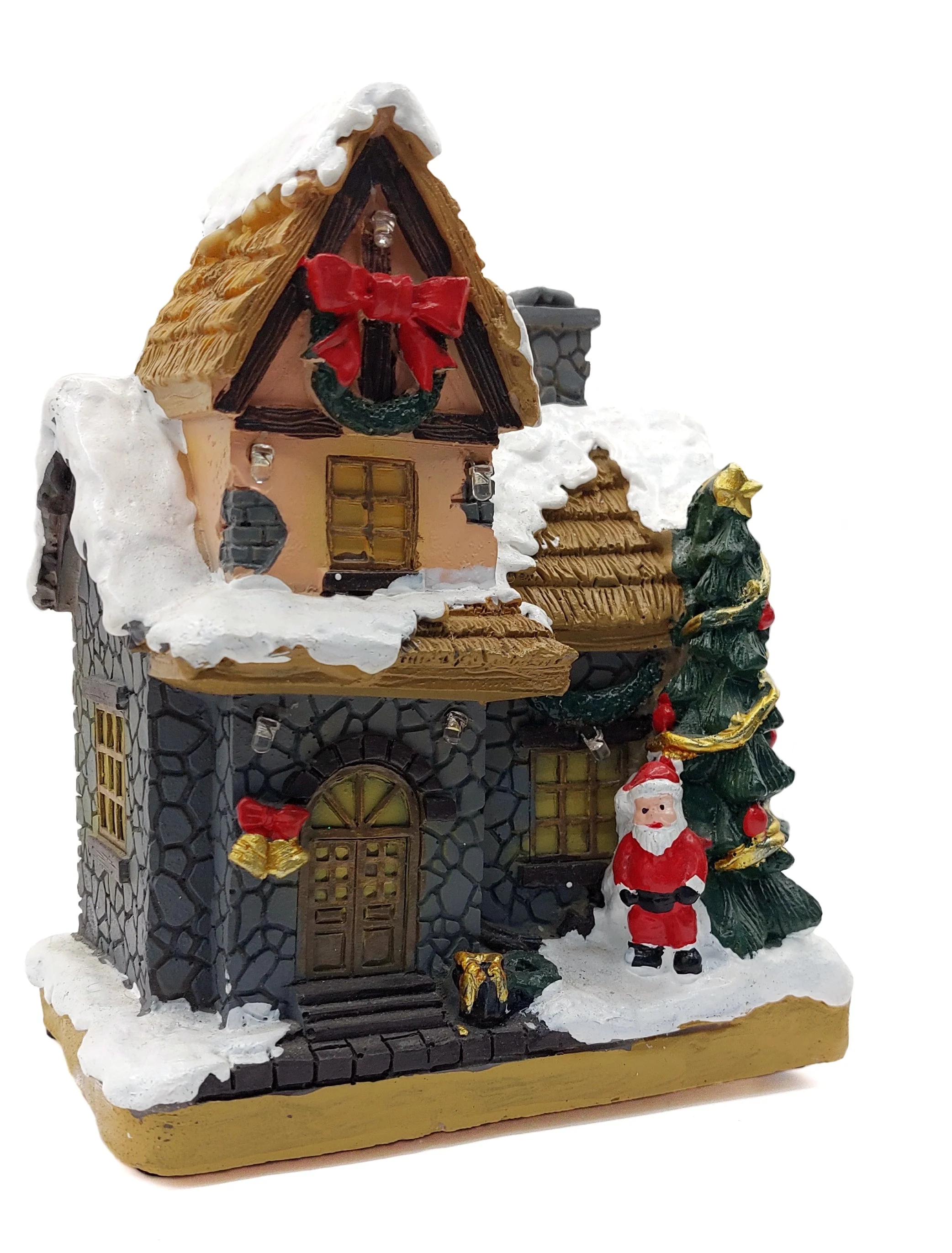 Festive Cottage with Santa Claus. Christmas Village Wizardi F07-N1-11-601 - Image 3