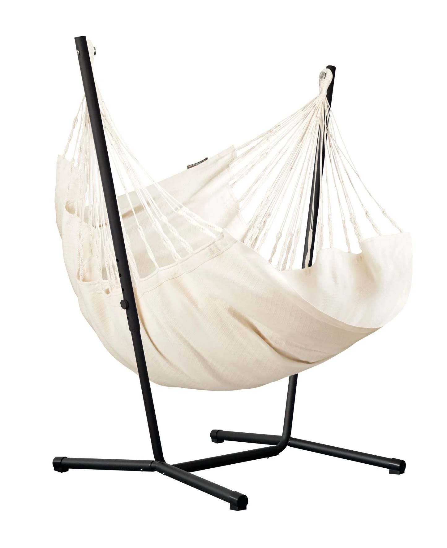 Fiji Organic Latte – Organic Cotton Basic Size Hammock Chair with Galvanized Steel Stand