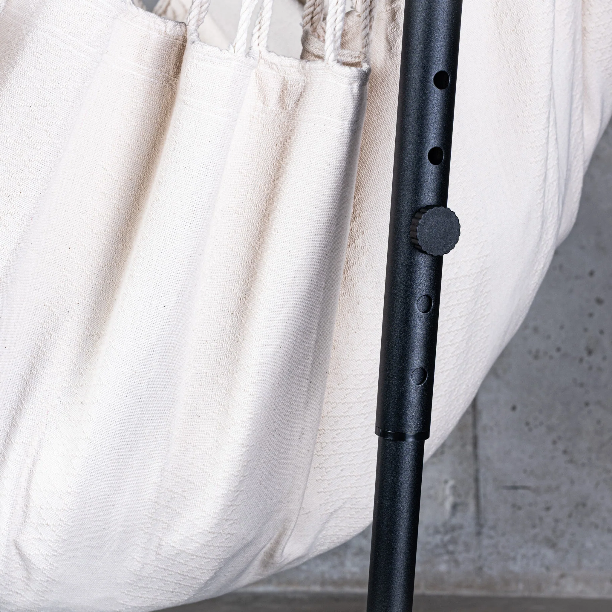 Fiji Organic Latte – Organic Cotton Comfort Size Hammock Chair with Galvanized Steel Stand - Image 3