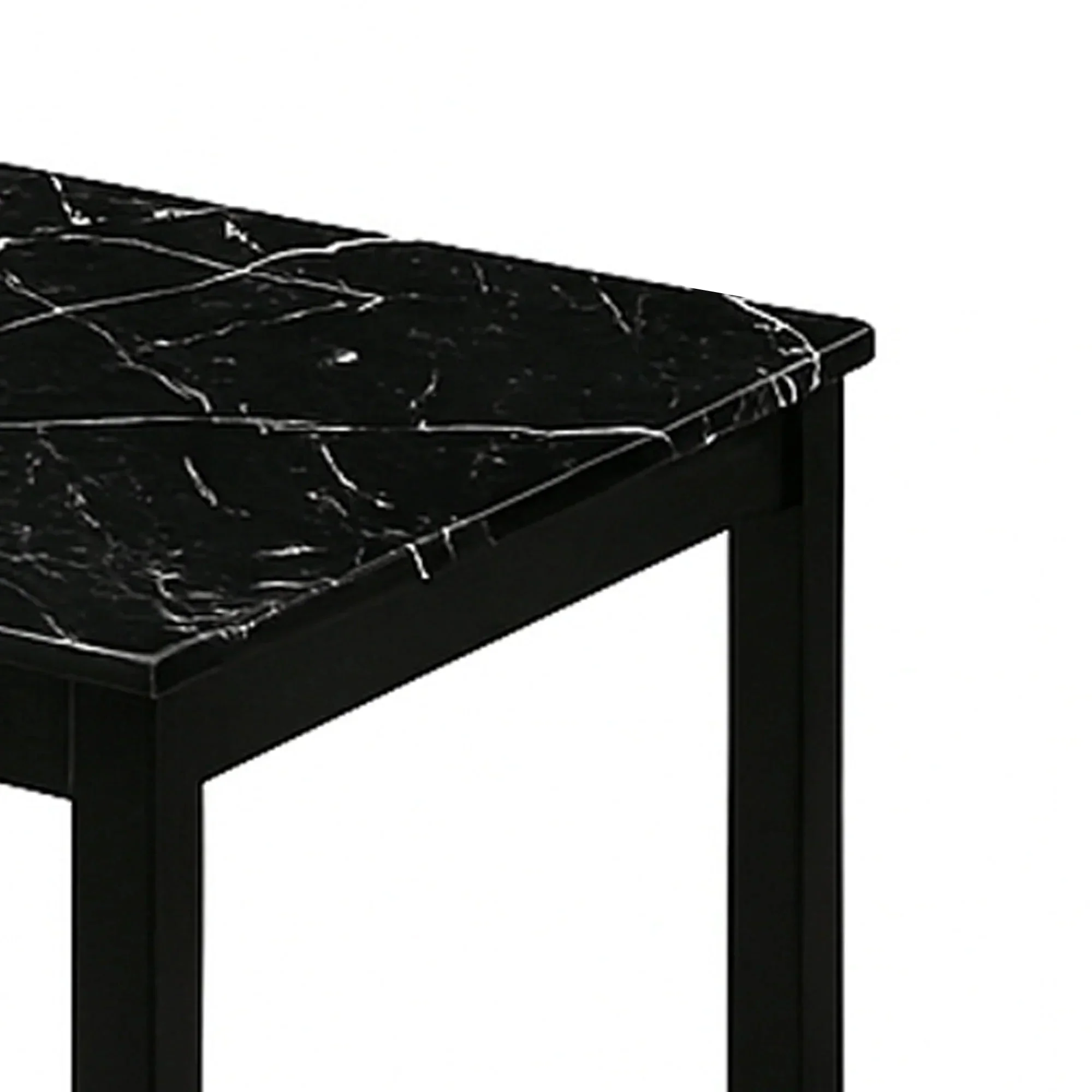 Findlay 3-Piece 47.5 in. Rectangle Faux Marble Top Coffee Table Set with Solid Wood Legs - Image 3