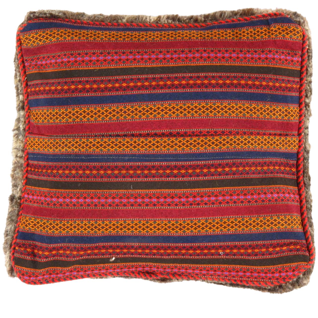 Fine Hand knotted Gabbeh pillow 15"X 16" - Image 2