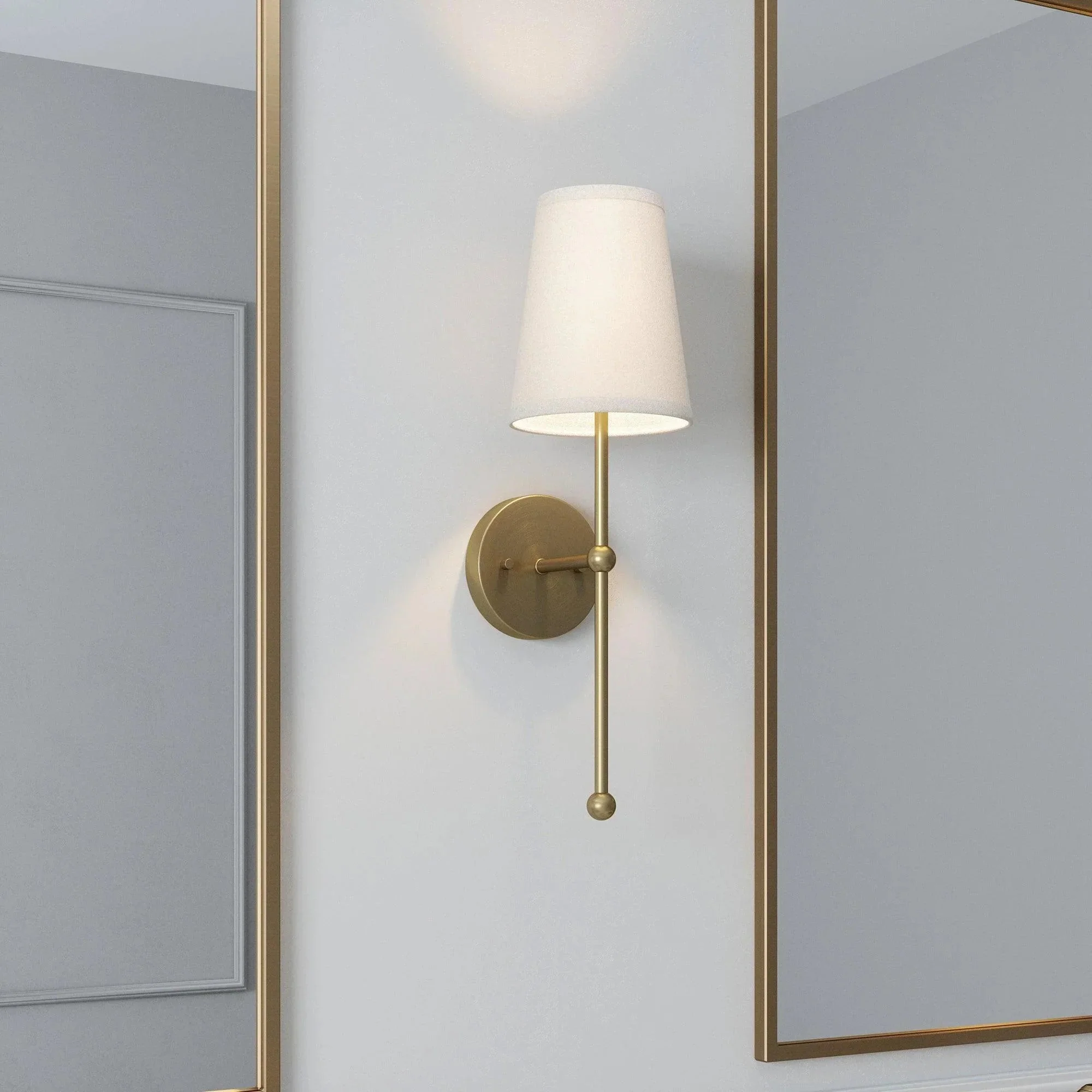 Finley 1-Light Satin Gold Dimmable Bathroom Wall Sconce - Image 4